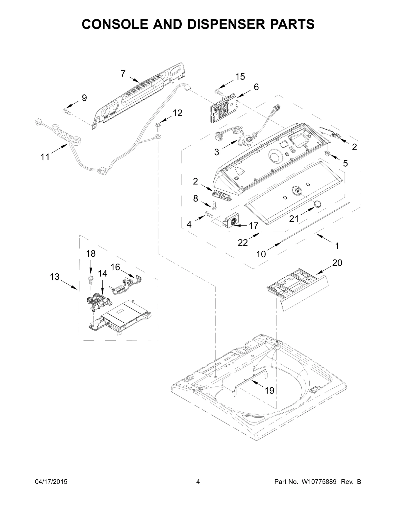 CONSOLE AND DISPENSER PARTS