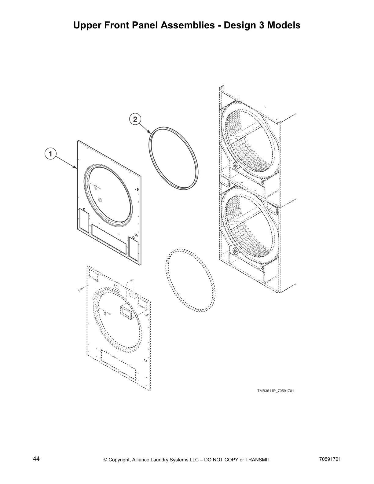 Upper Front Panel Assemblies - Design 3 Models