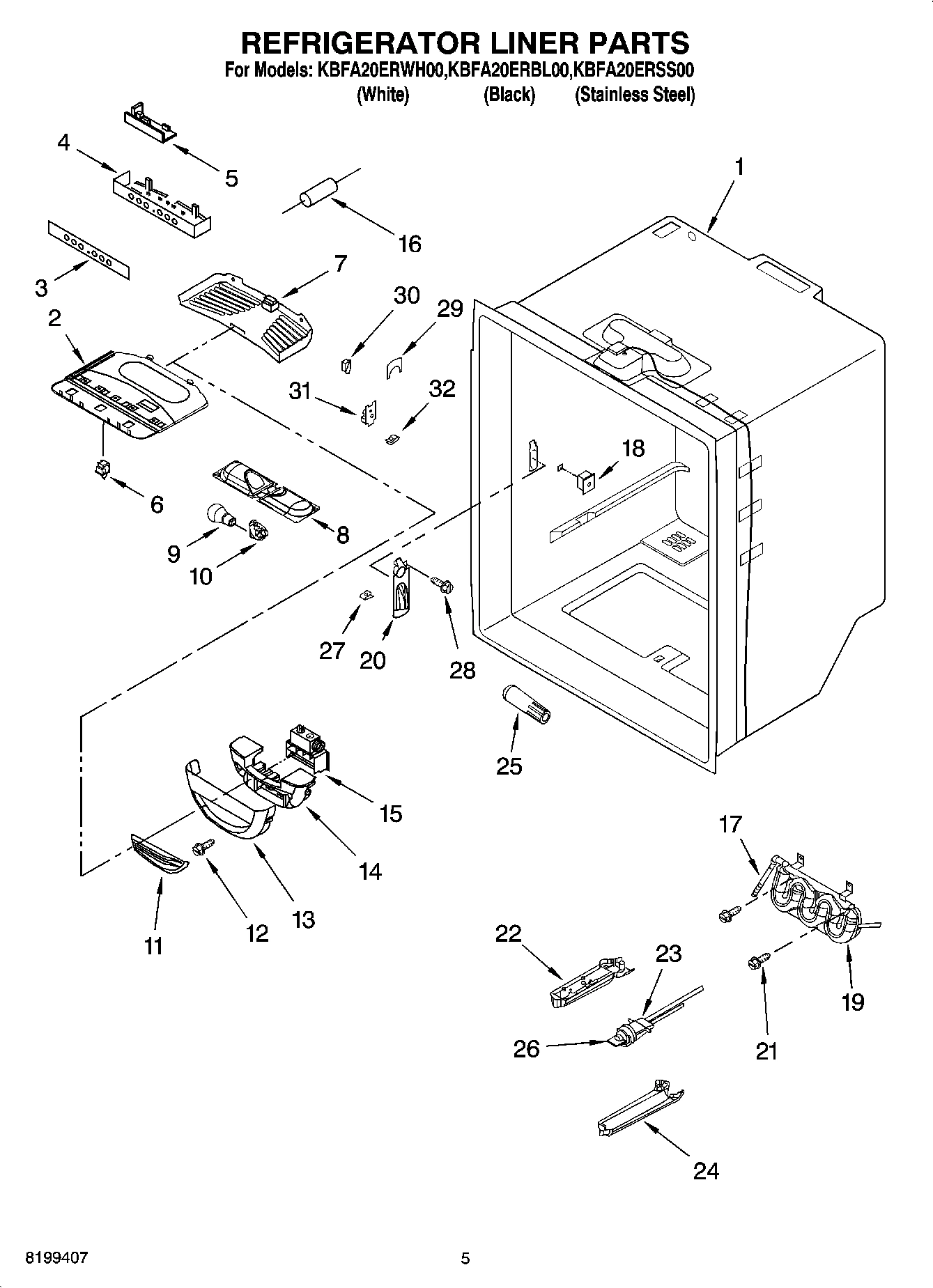 03 - REFRIGERATOR LINER PARTS