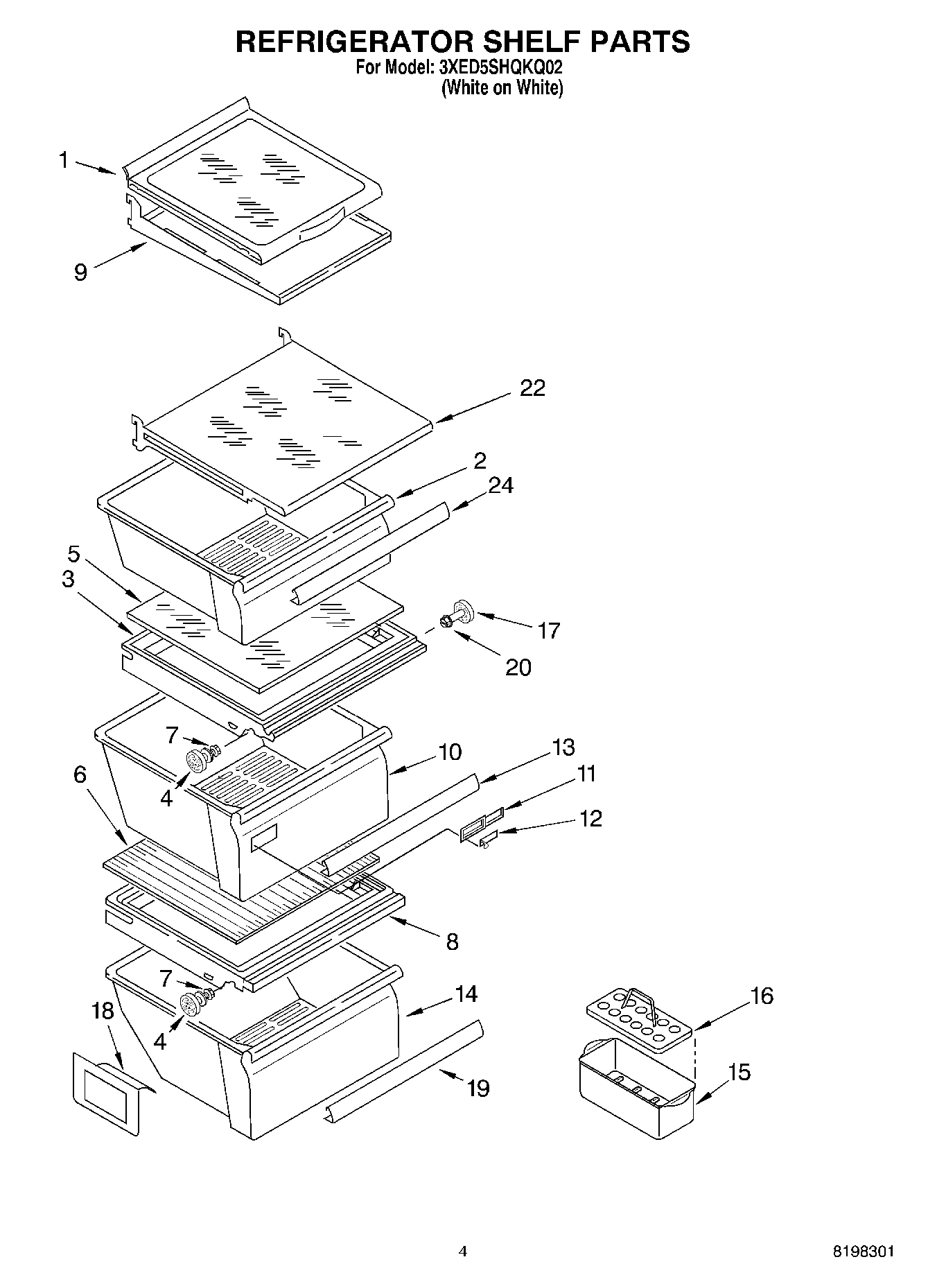 03 - REFRIGERATOR SHELF PARTS