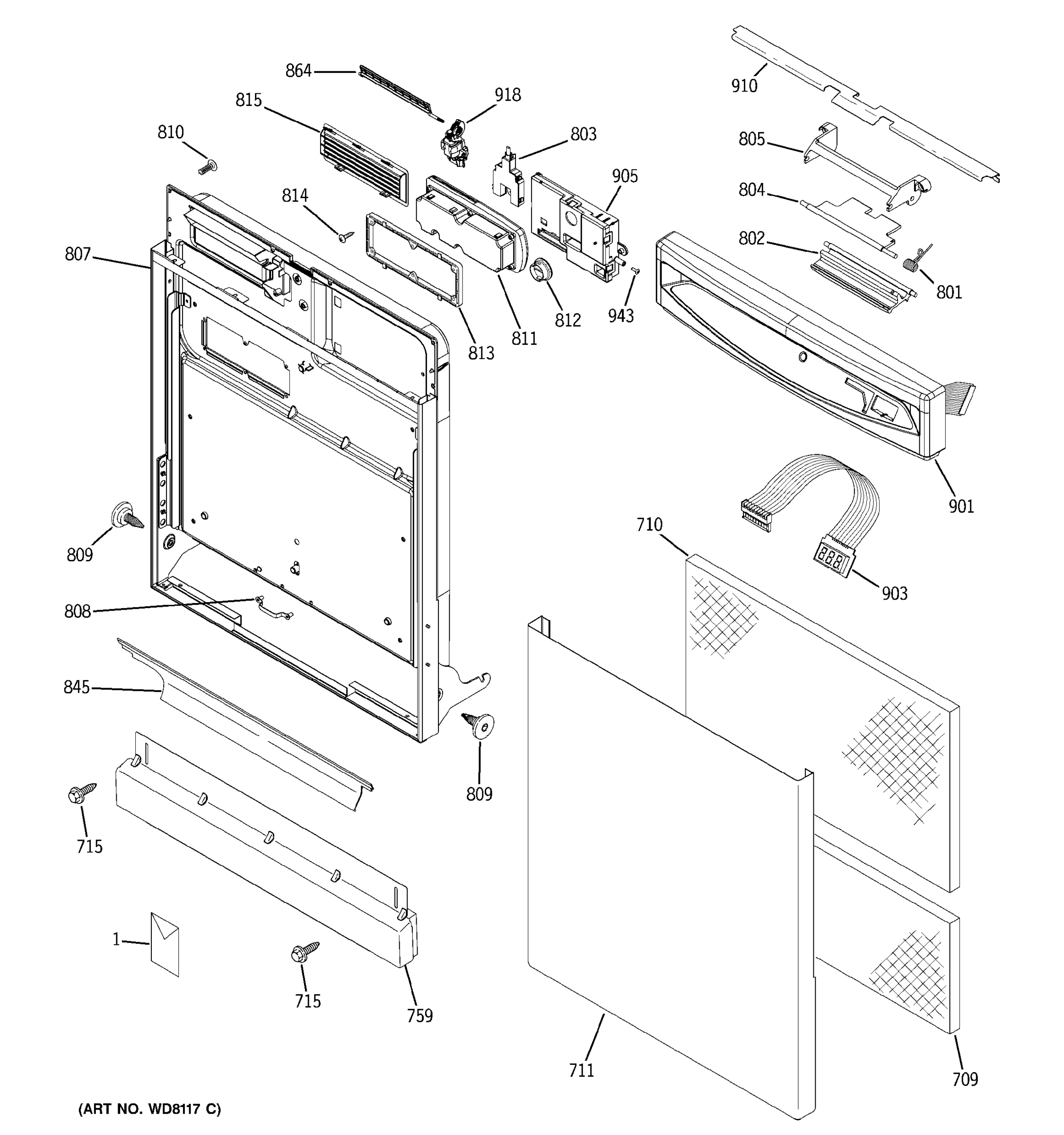 ESCUTCHEON & DOOR ASSEMBLY