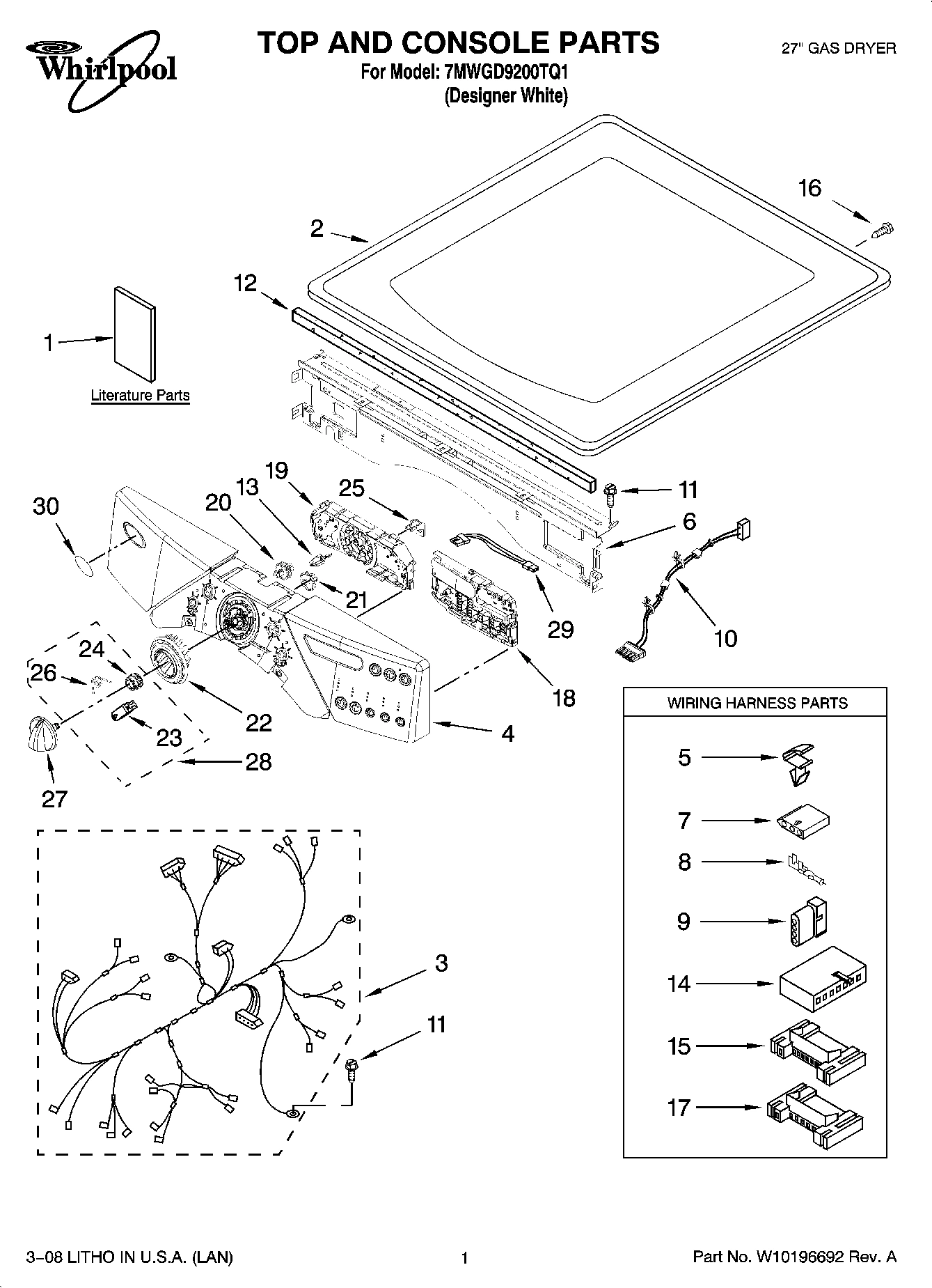 01 - TOP AND CONSOLE PARTS