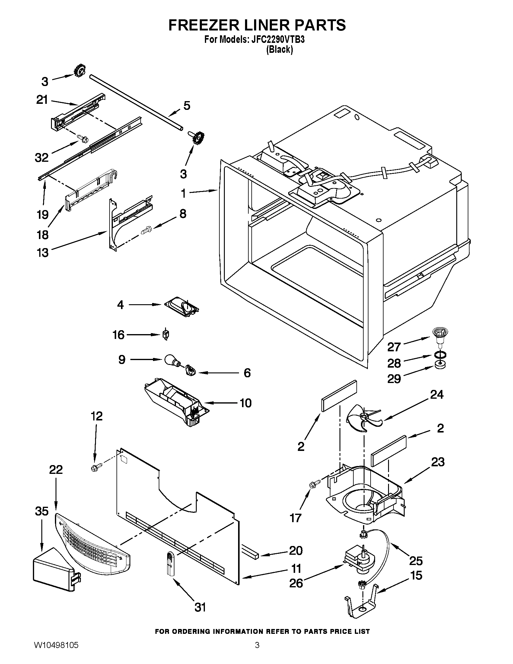 02 - FREEZER LINER PARTS