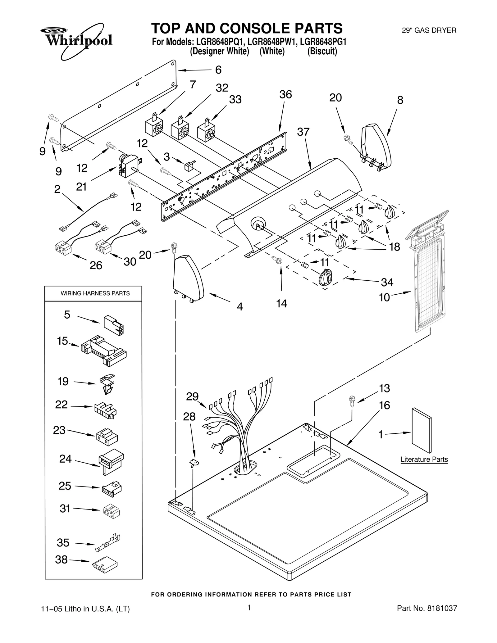 TOP AND CONSOLE PARTS