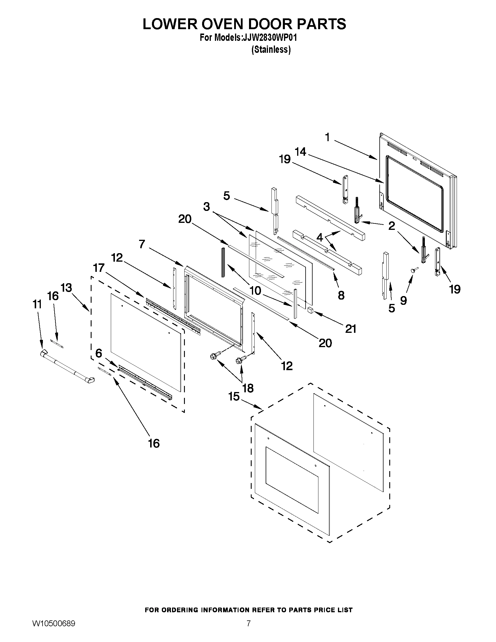 04 - LOWER OVEN DOOR PARTS