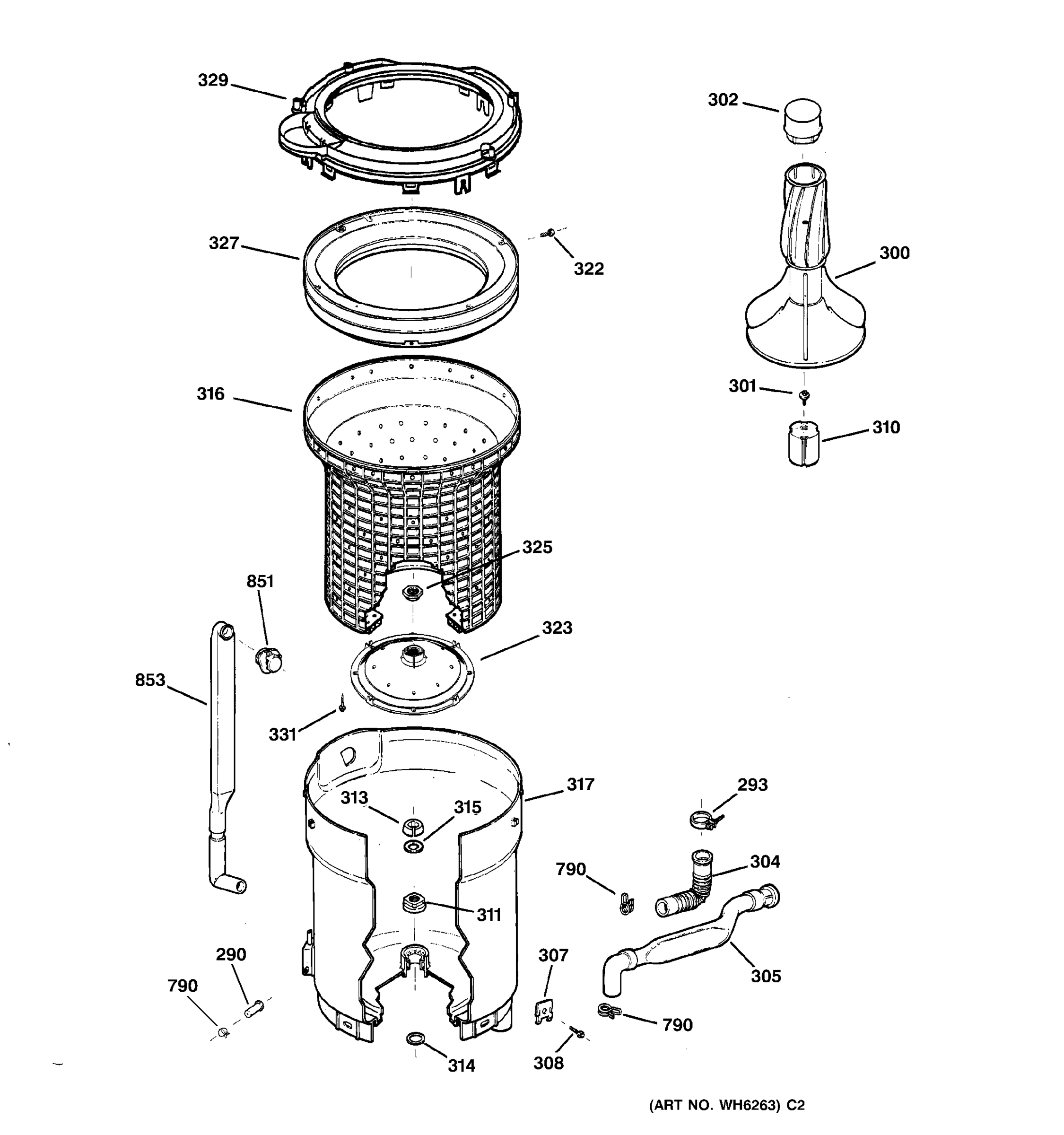 TUB, BASKET & AGITATOR