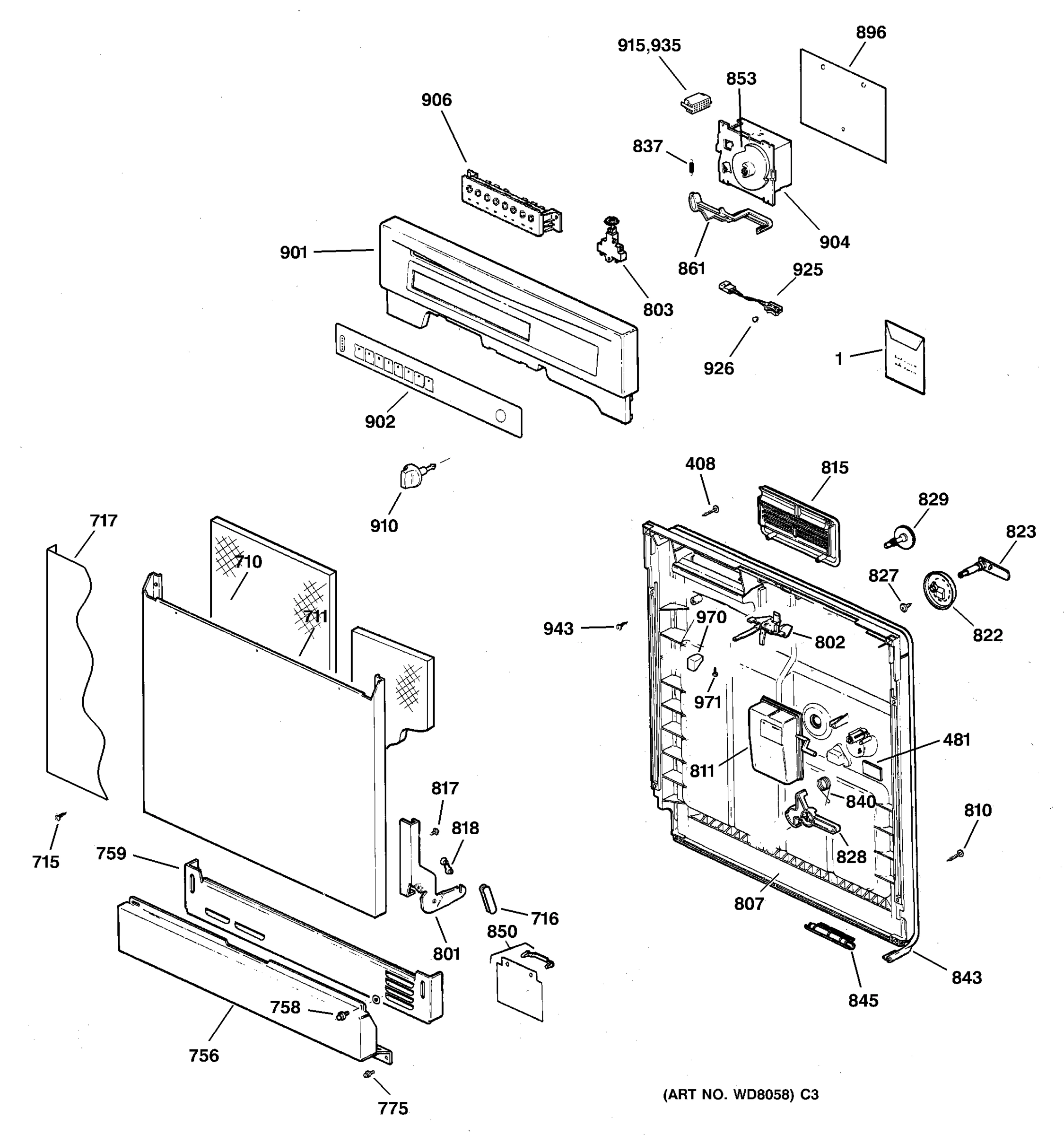 ESCUTCHEON & DOOR ASSEMBLY