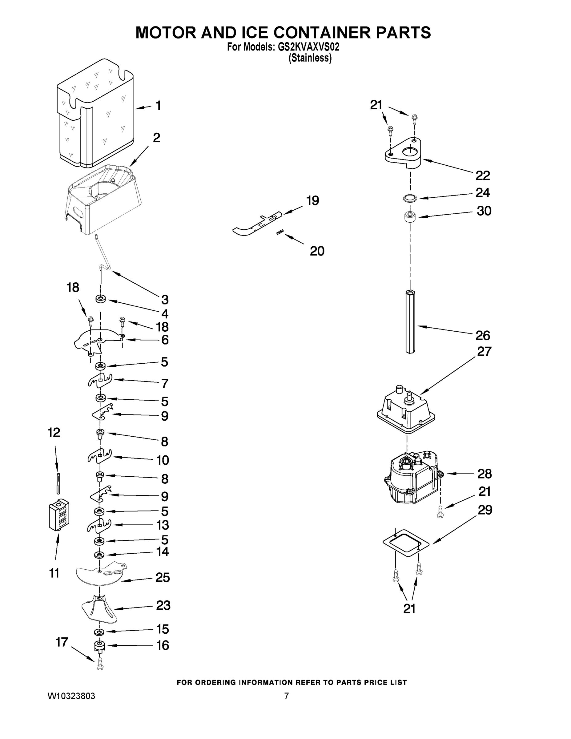 05 - MOTOR AND ICE CONTAINER PARTS