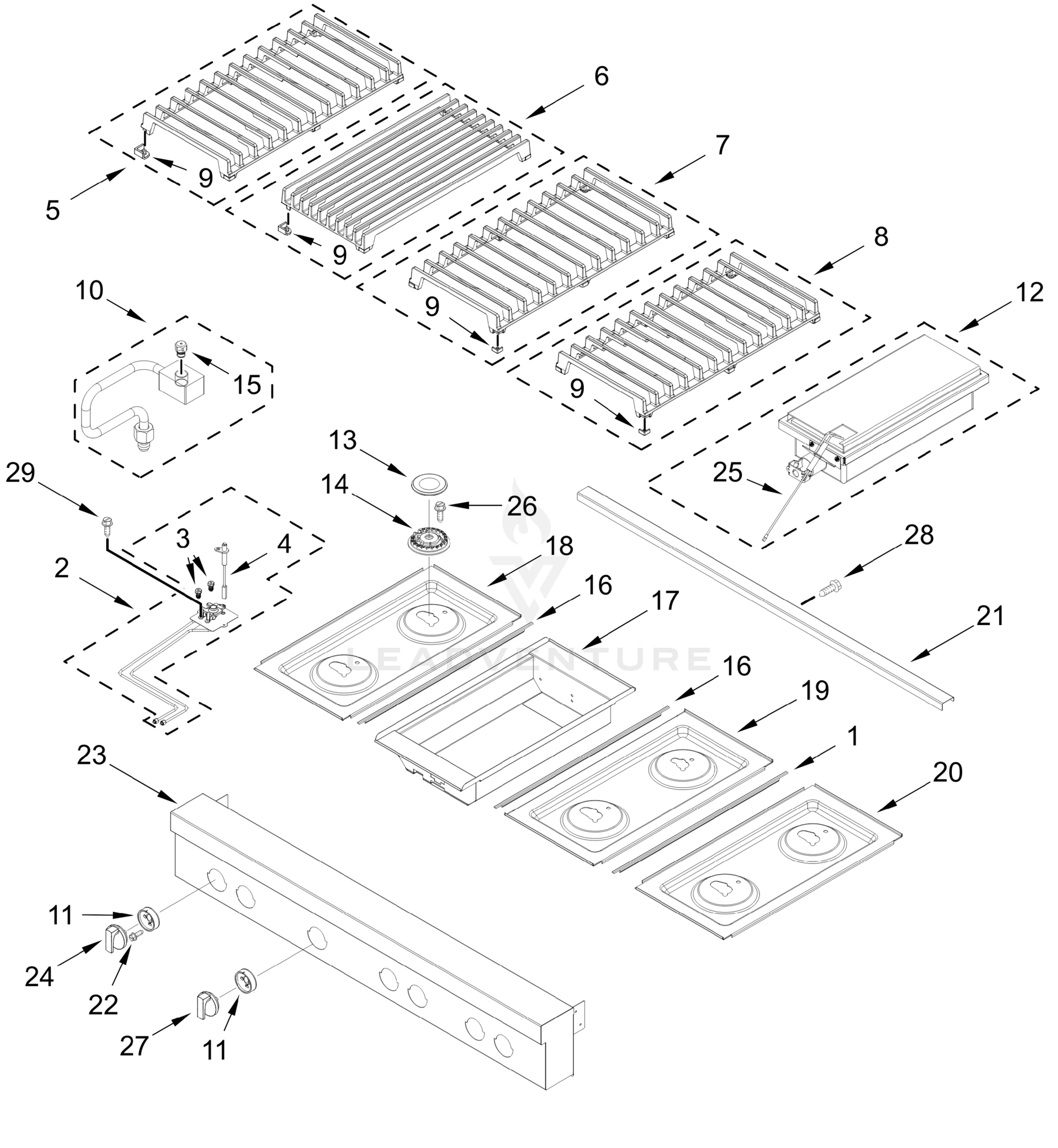 COOKTOP, BURNER, AND GRILL PARTS