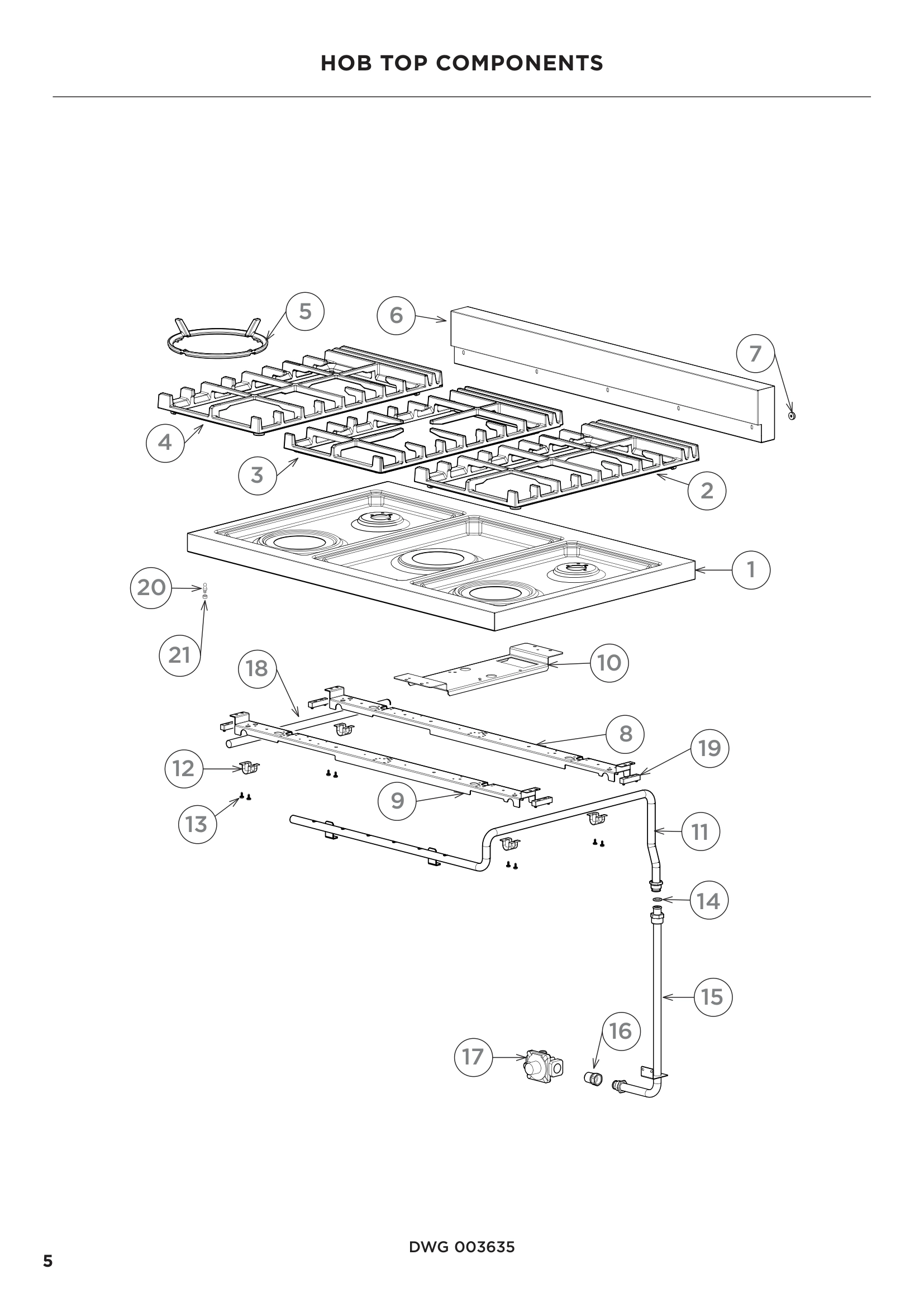 HOB TOP COMPONENTS