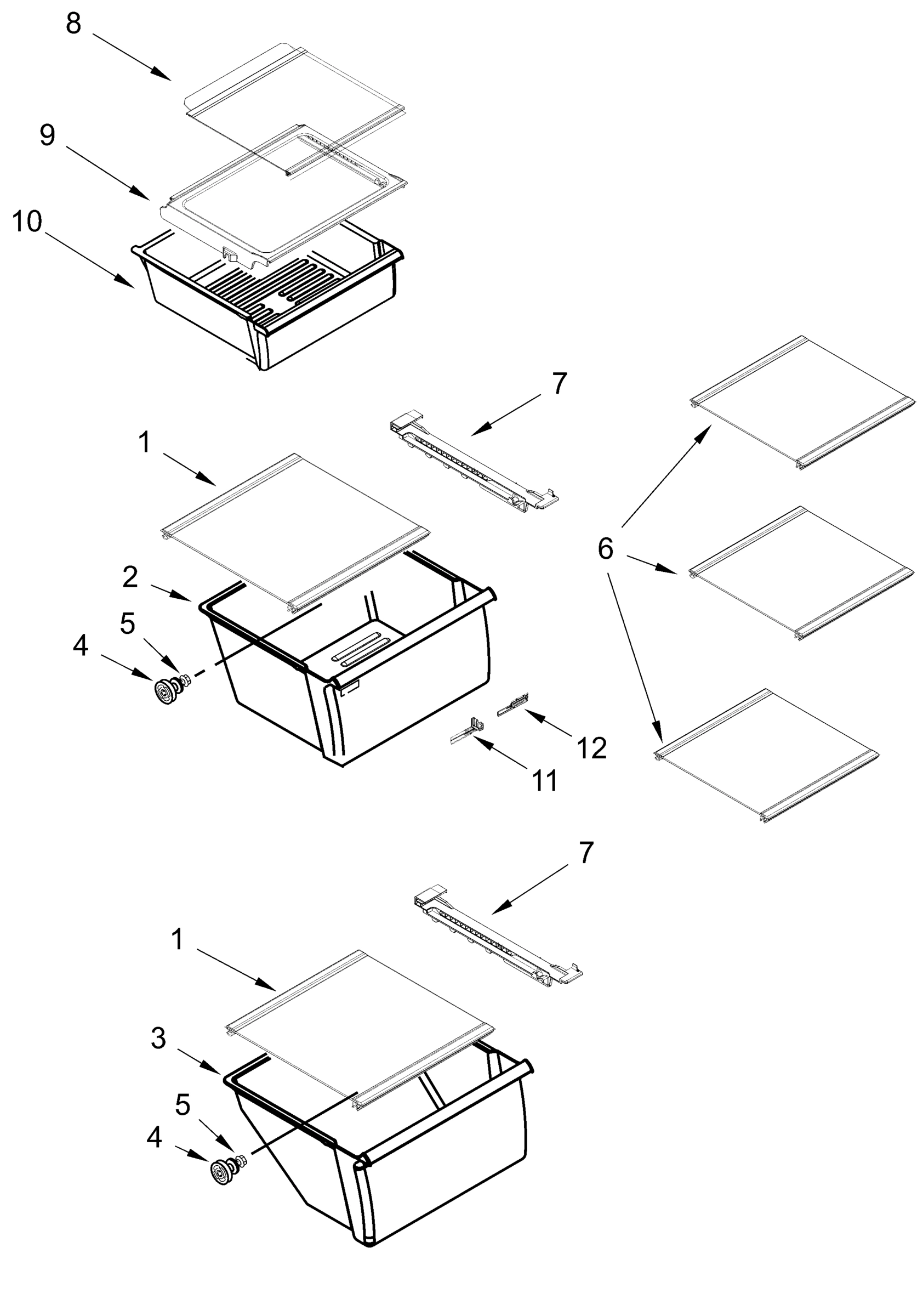 REFRIGERATOR SHELF PARTS