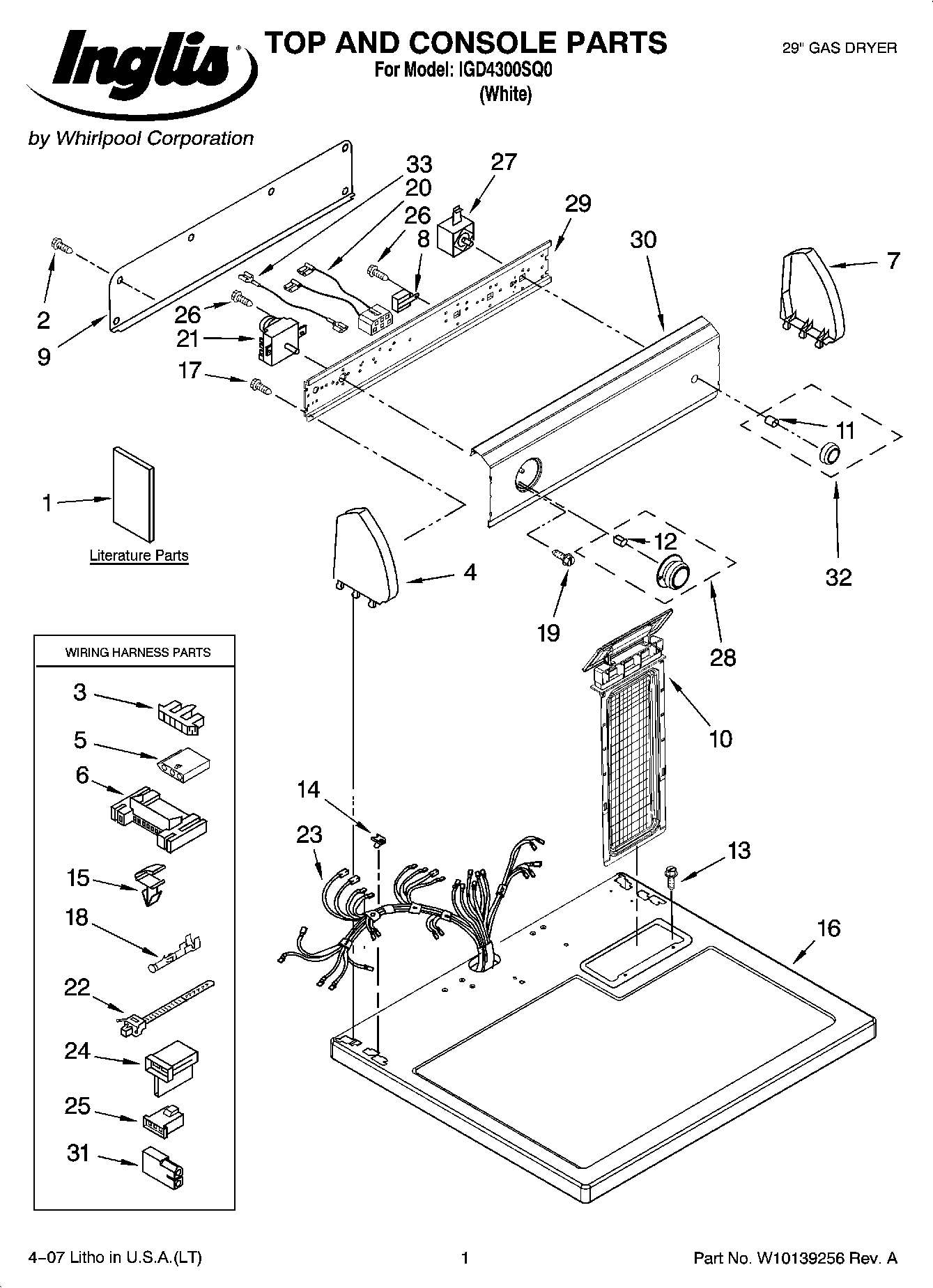 01 - TOP AND CONSOLE PARTS
