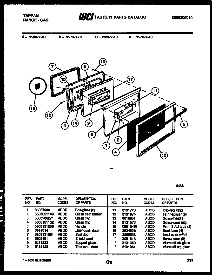 05 - LOWER OVEN DOOR PARTS