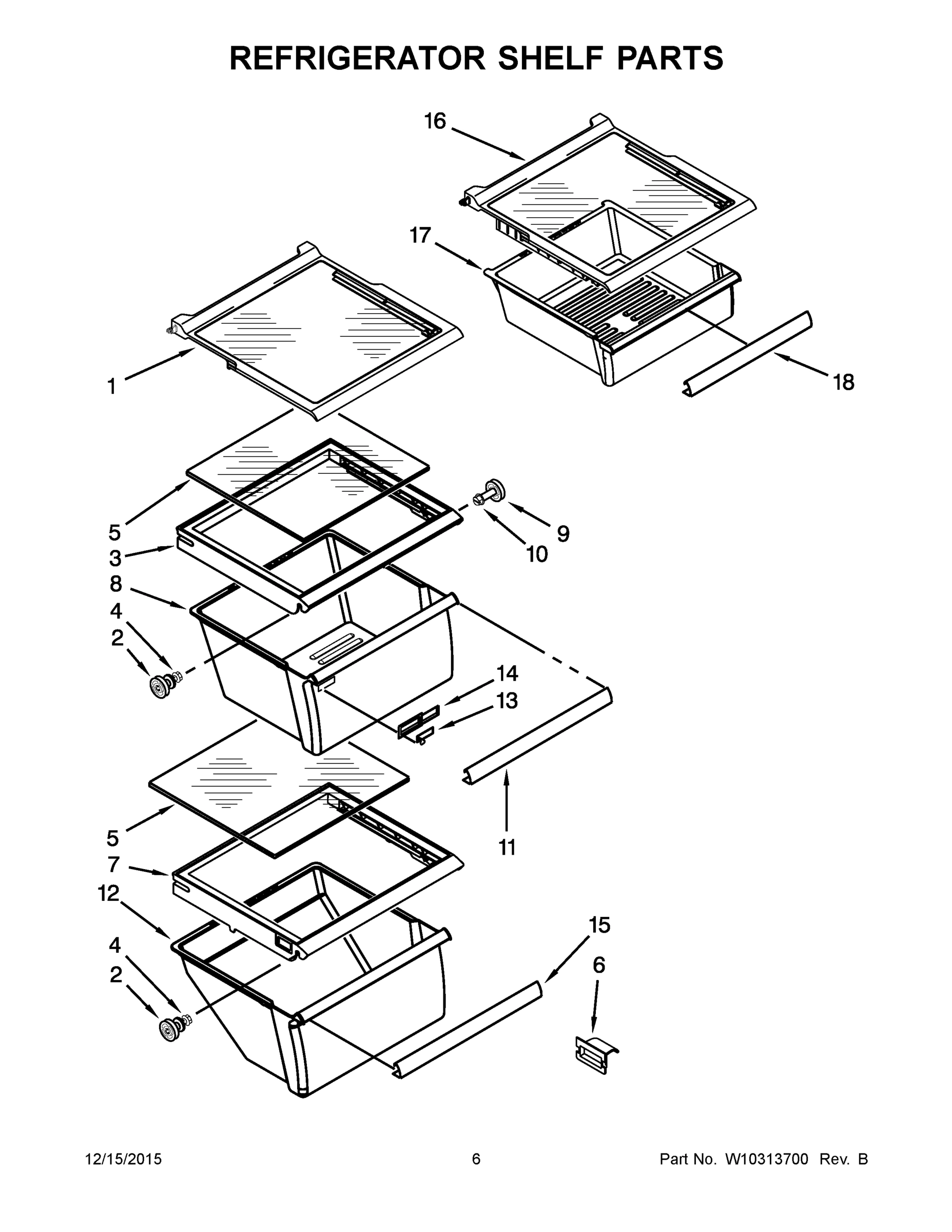 04 - REFRIGERATOR SHELF PARTS