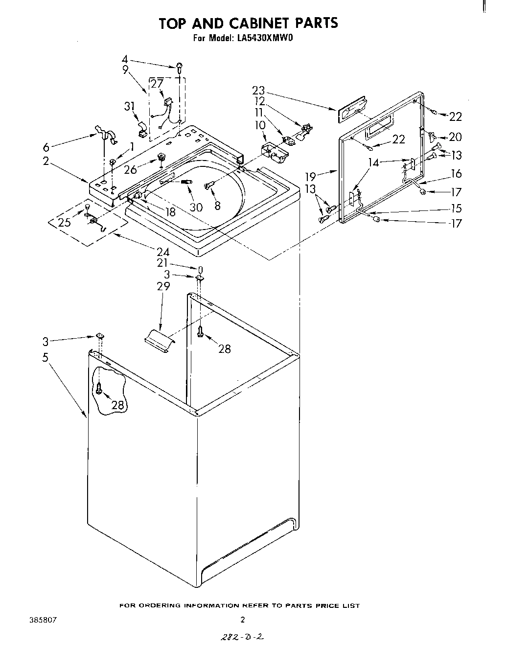 02 - TOP AND CABINET , LIT/OPTIONAL