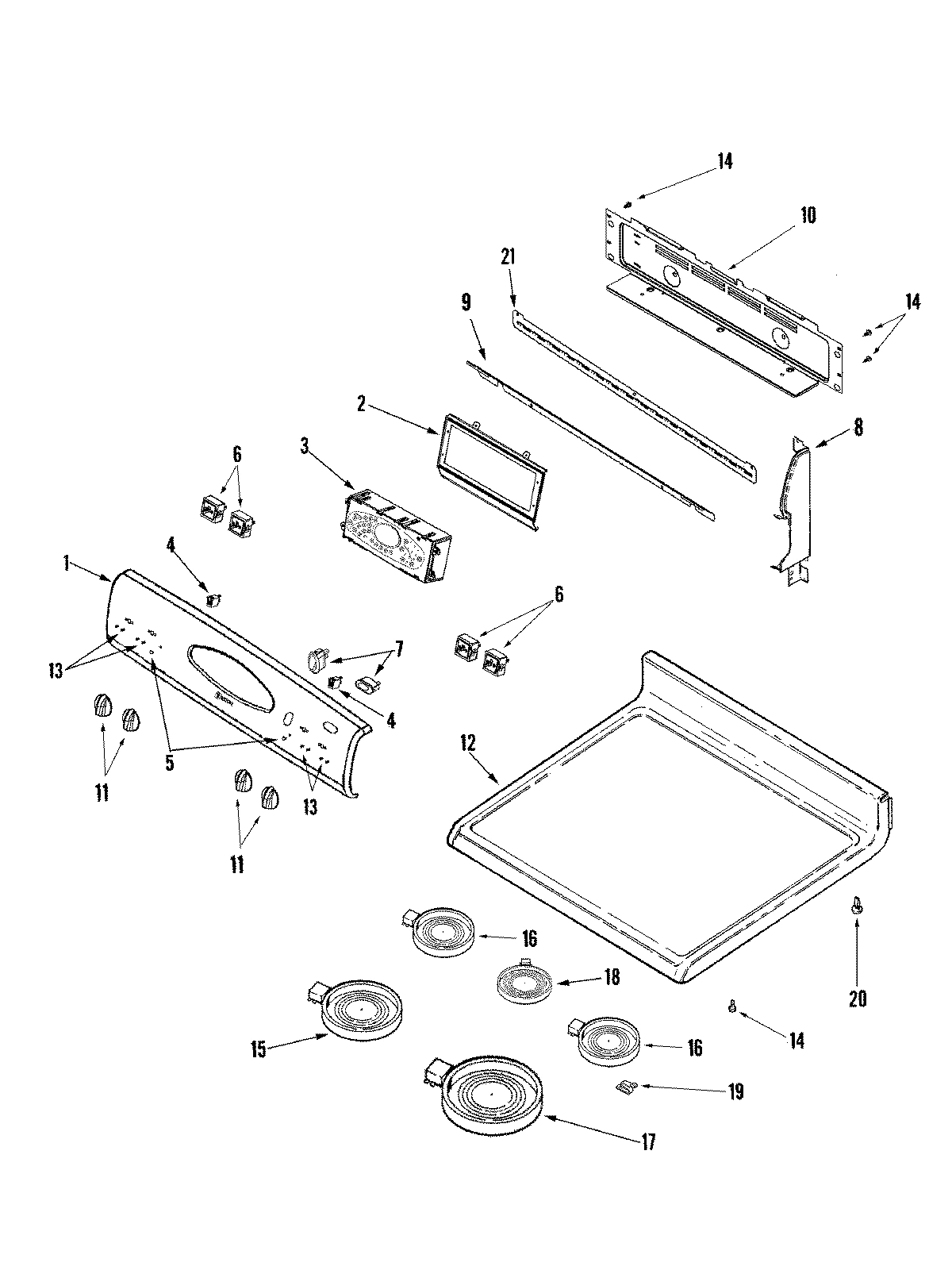 02 - CONTROL PANEL/TOP ASSEMBLY