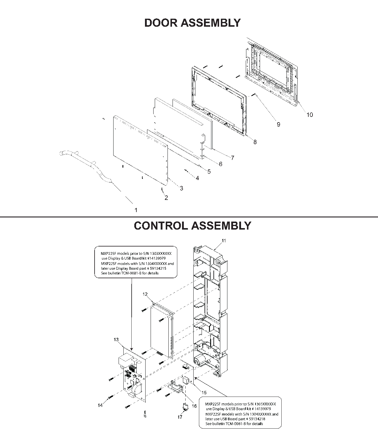 DOOR ASSEMBLY, CONTROL ASSEMBLY