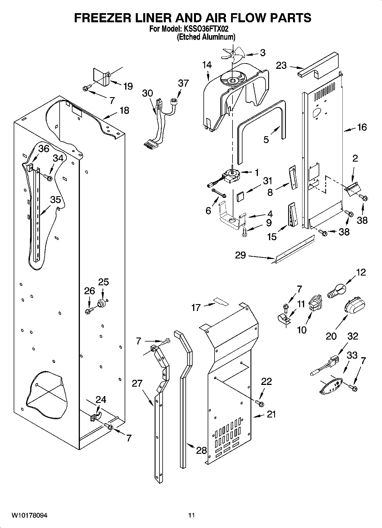 08 - FREEZER LINER AND AIR FLOW PARTS