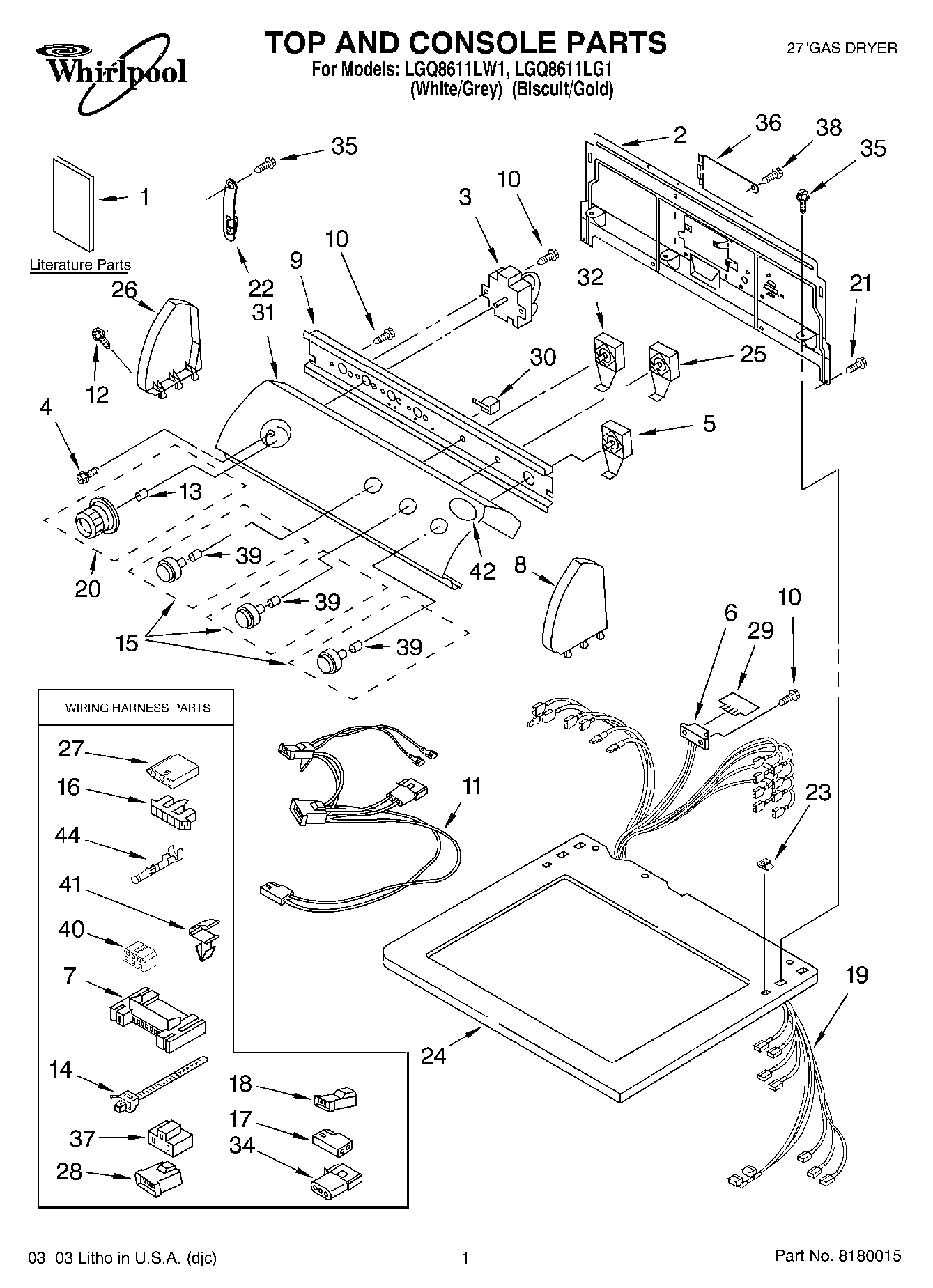 01 - TOP AND CONSOLE PARTS