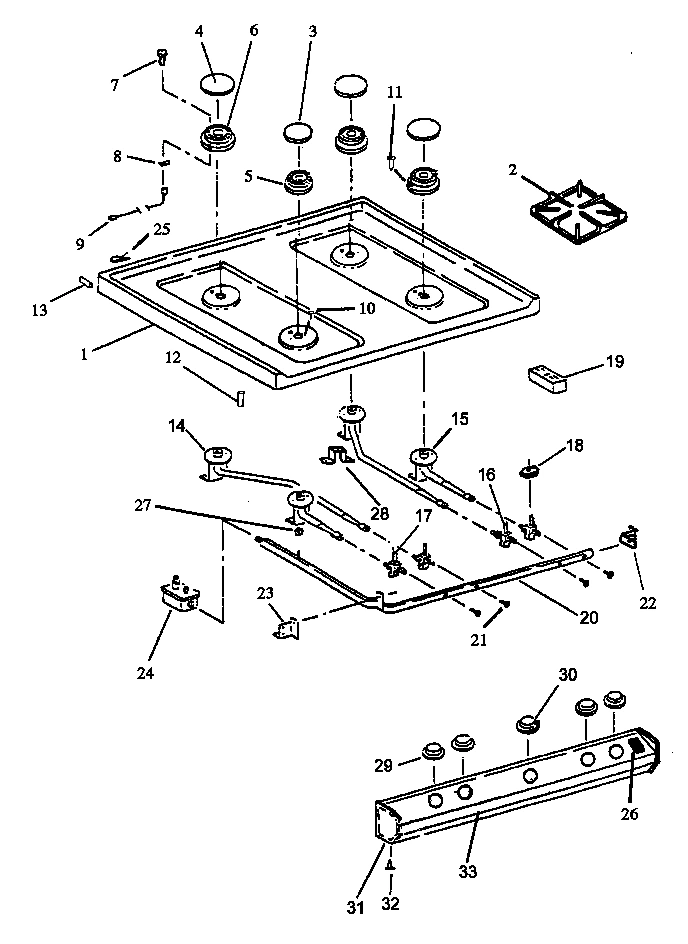 06 - TOP BURNER ASSY(MODELS 2 THRU 8)