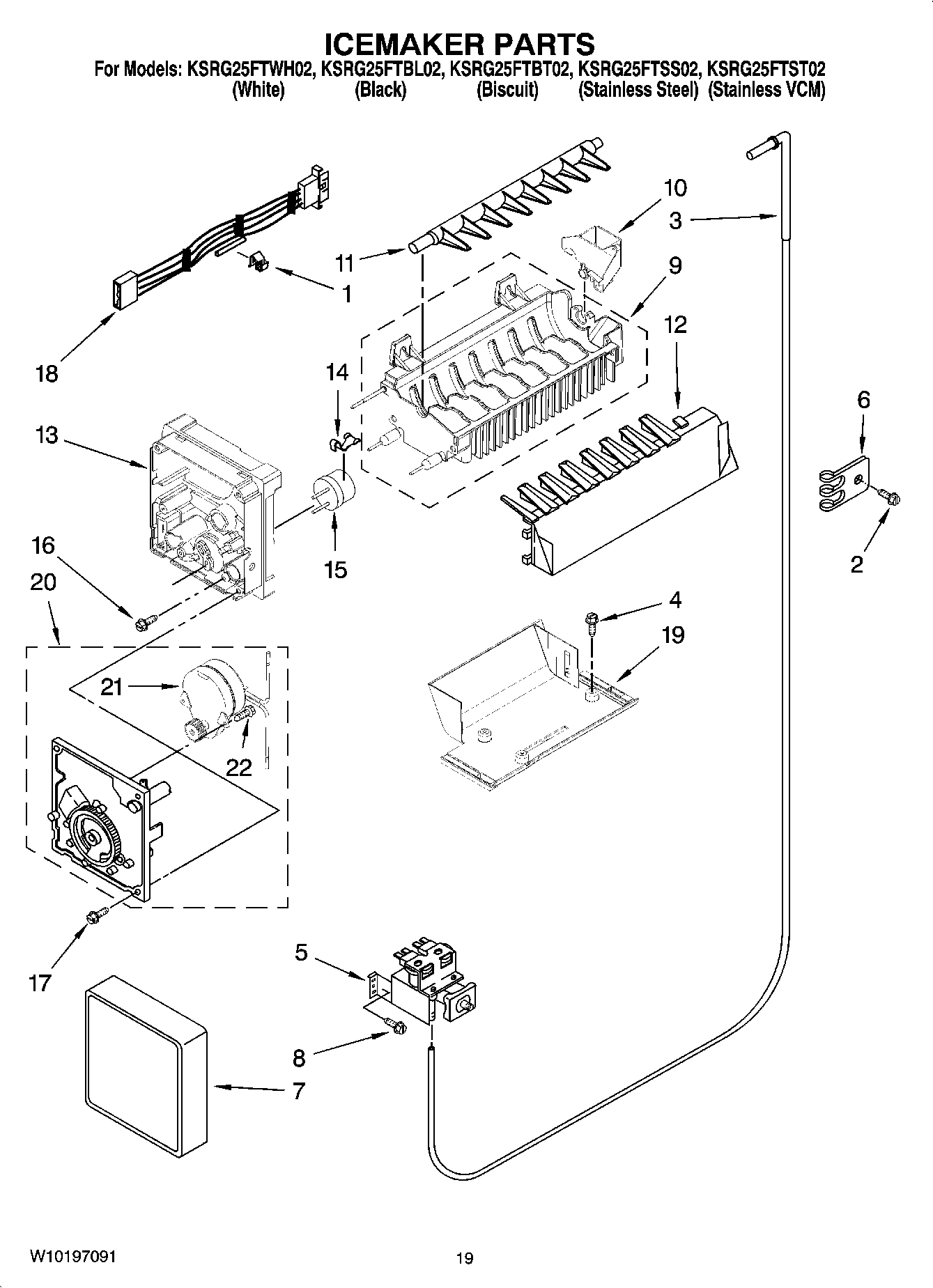 12 - ICEMAKER PARTS, OPTIONAL PARTS (NOT INCLUDED)
