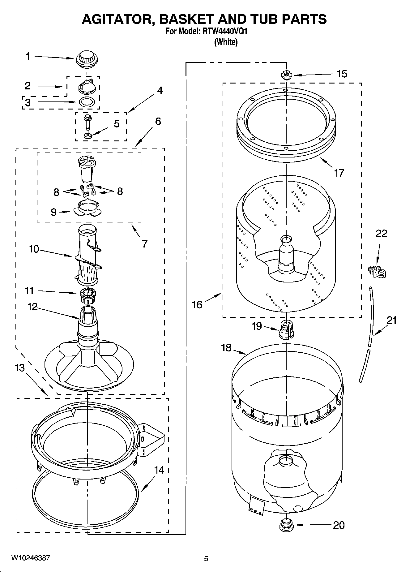 03 - AGITATOR, BASKET AND TUB PARTS