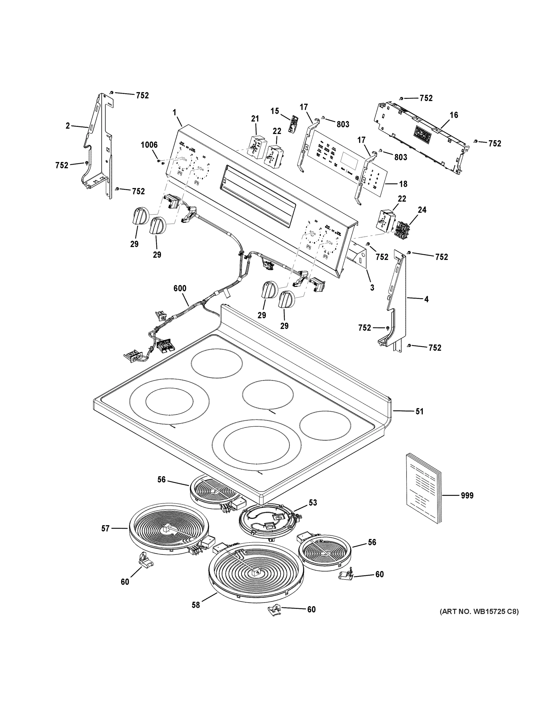 CONTROL PANEL & COOKTOP