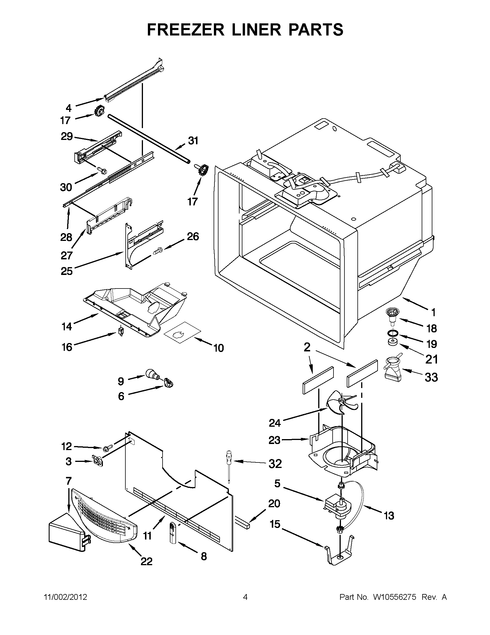 02 - FREEZER LINER PARTS