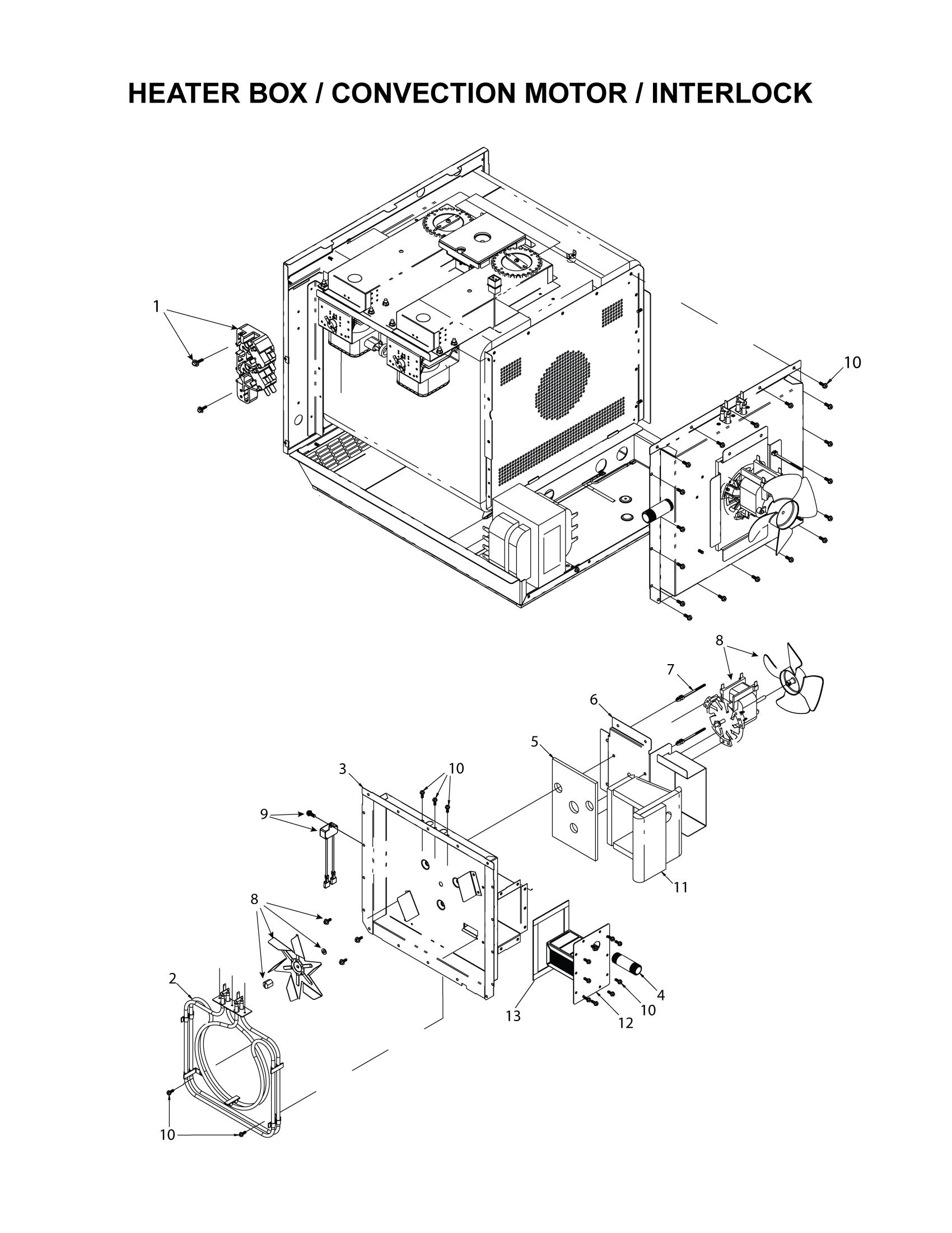 HEATER BOX / CONVECTION MOTOR / INTERLOCK