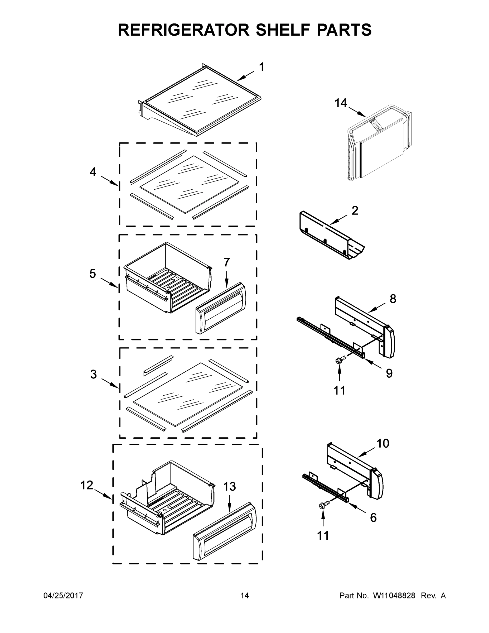 08 - REFRIGERATOR SHELF PARTS