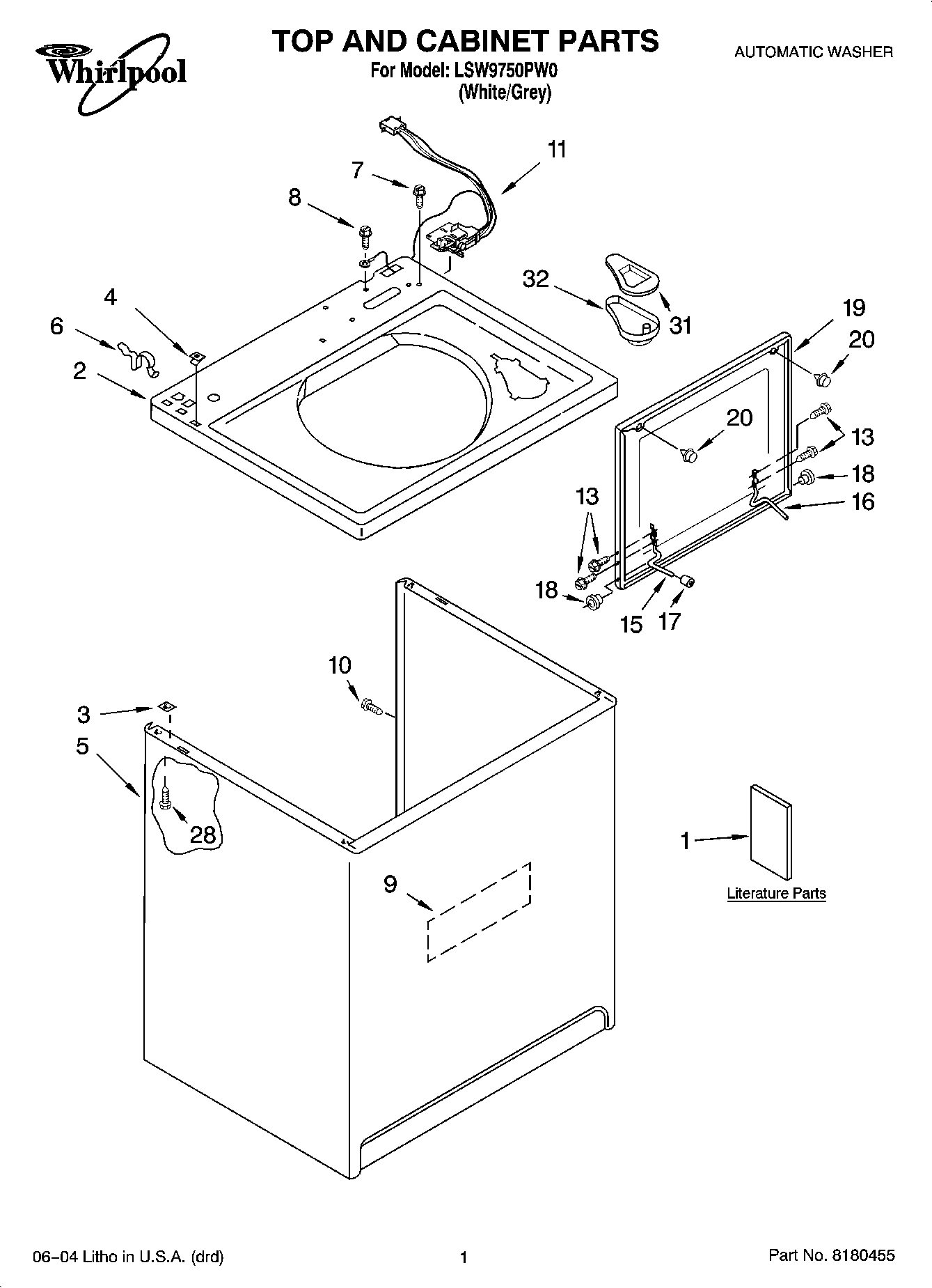 01 - TOP AND CABINET PARTS
