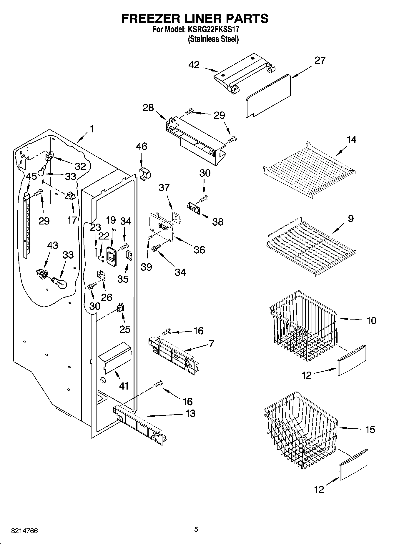 04 - FREEZER LINER PARTS