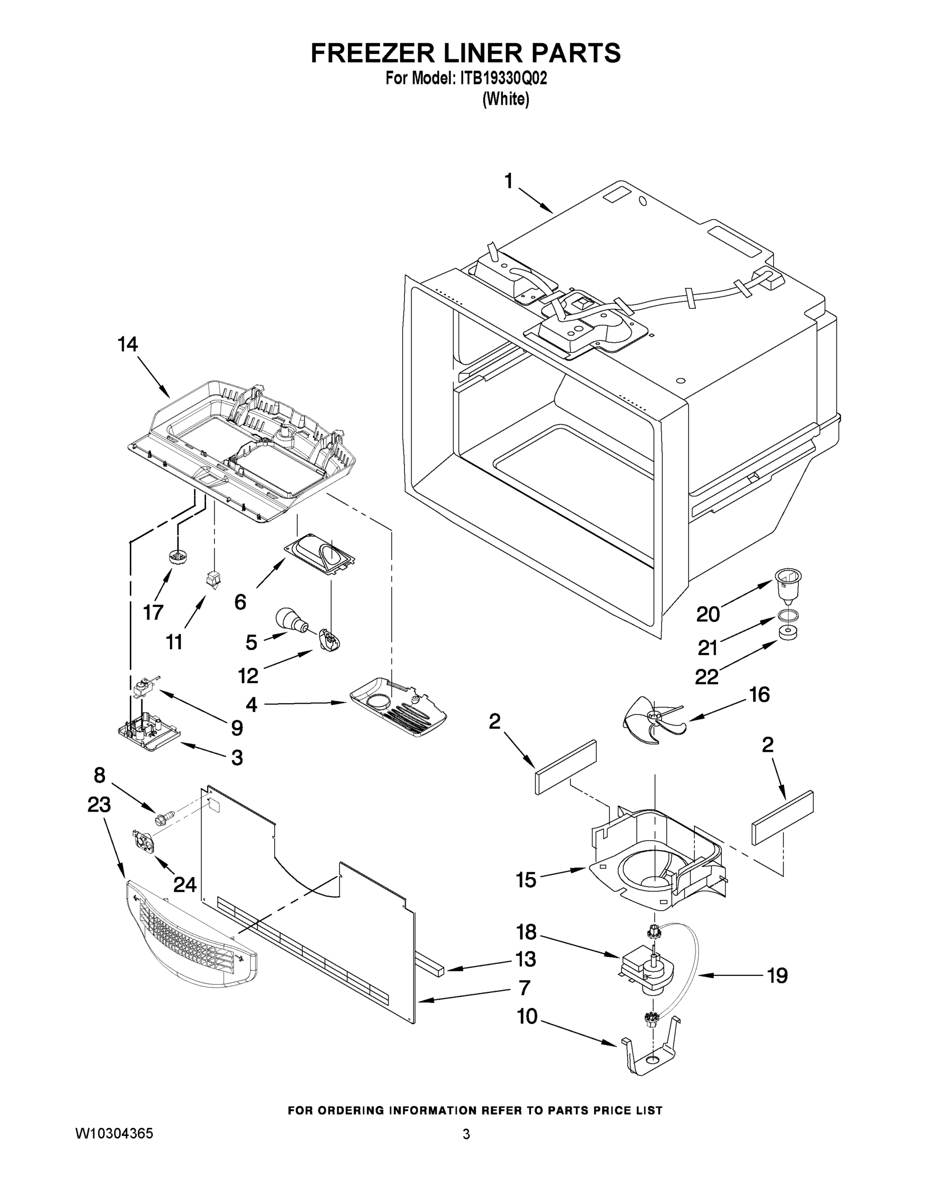 02 - FREEZER LINER PARTS