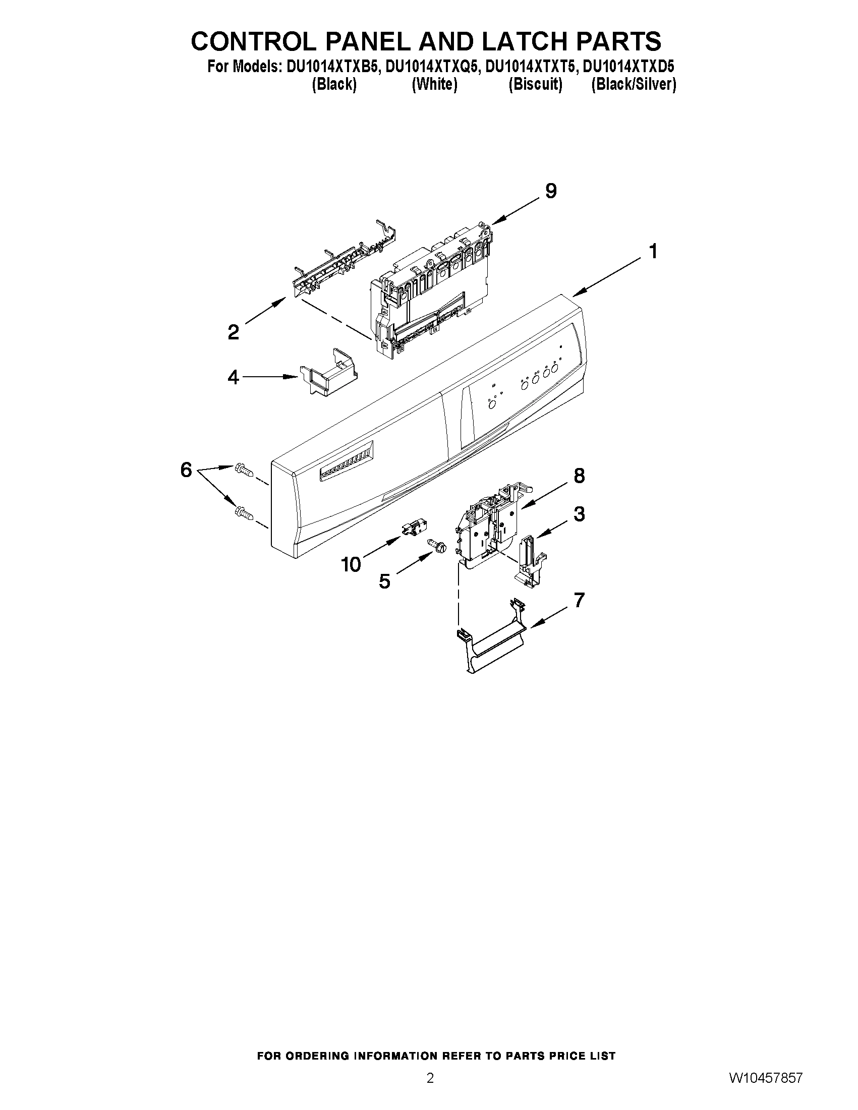 02 - CONTROL PANEL AND LATCH PARTS