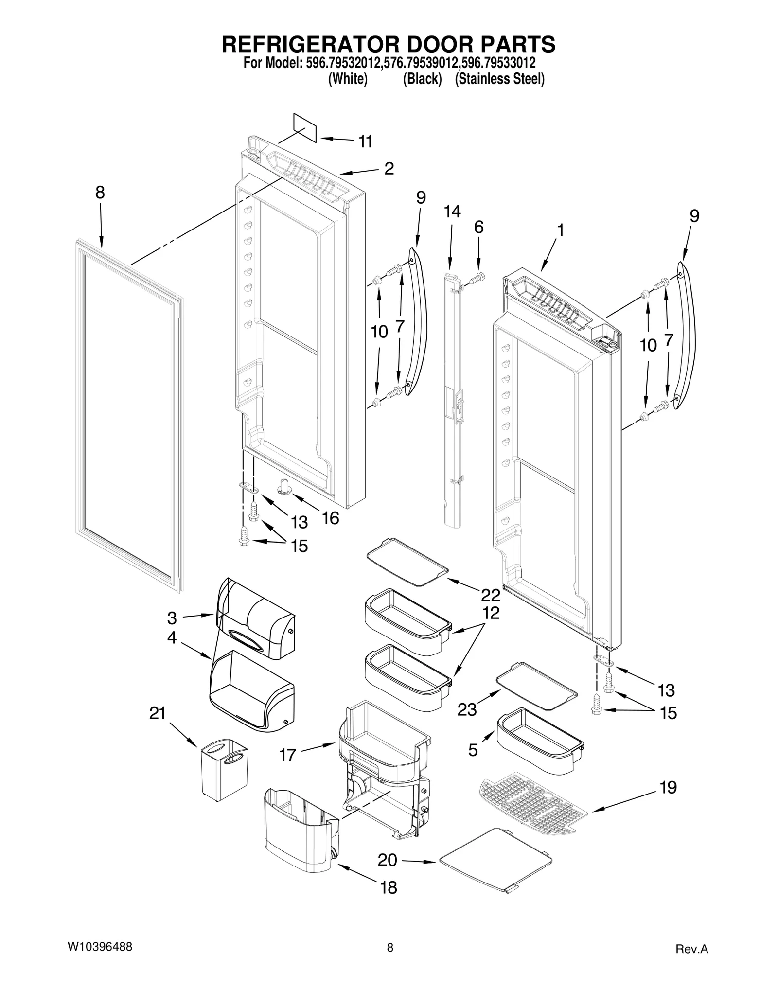 REFRIGERATOR DOOR PARTS