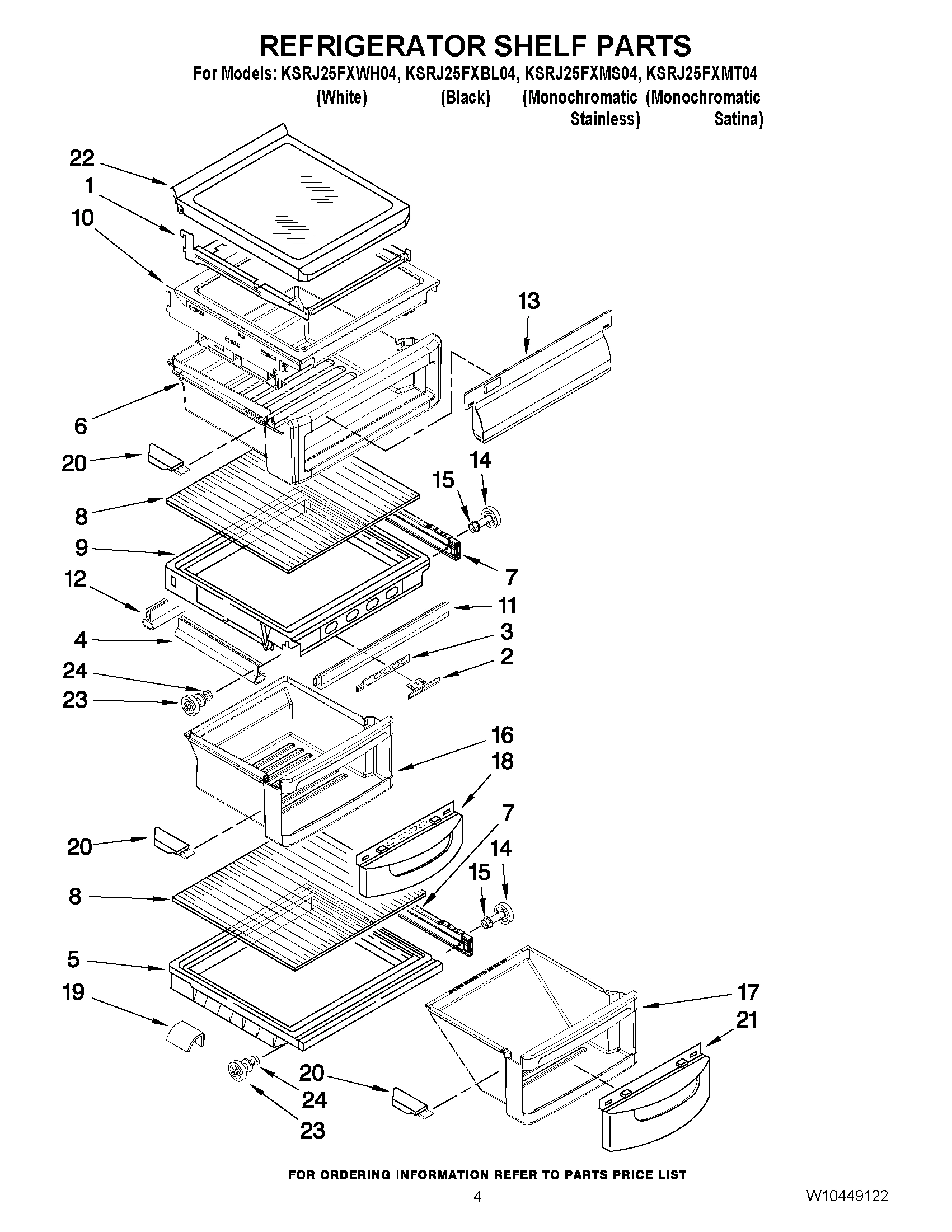 03 - REFRIGERATOR SHELF PARTS