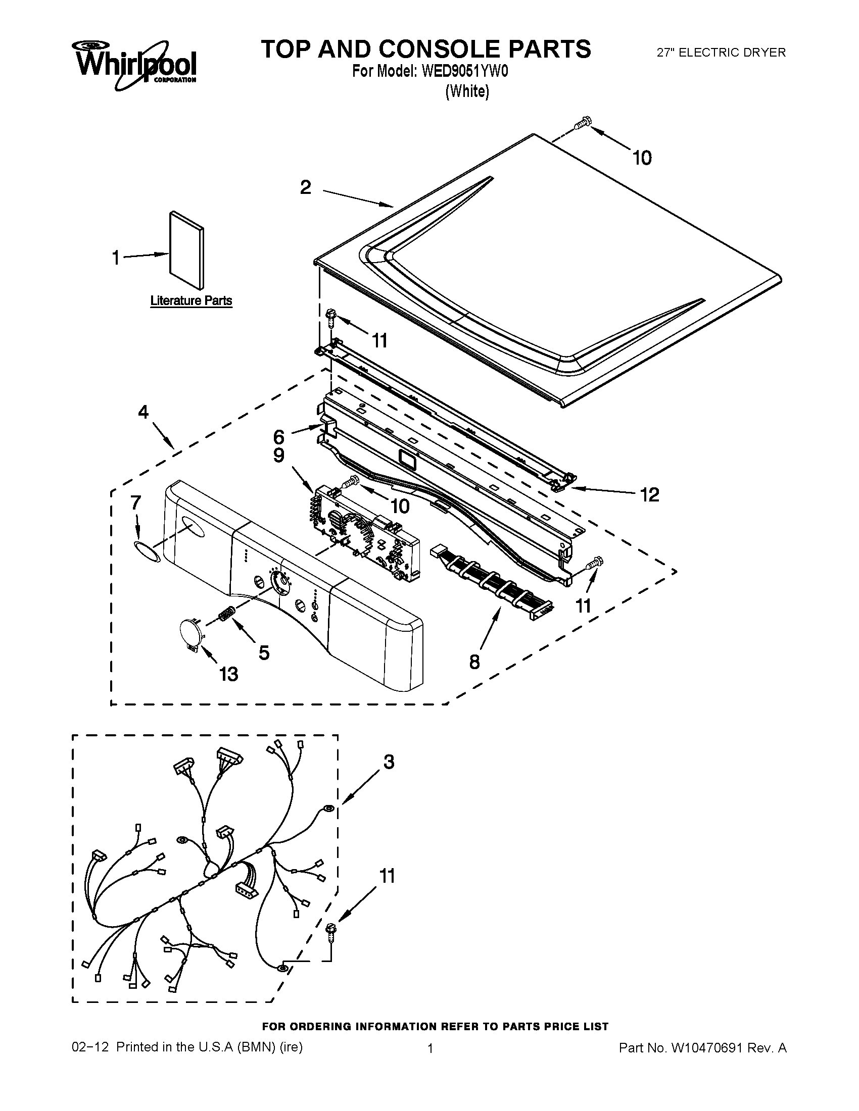 01 - TOP AND CONSOLE PARTS