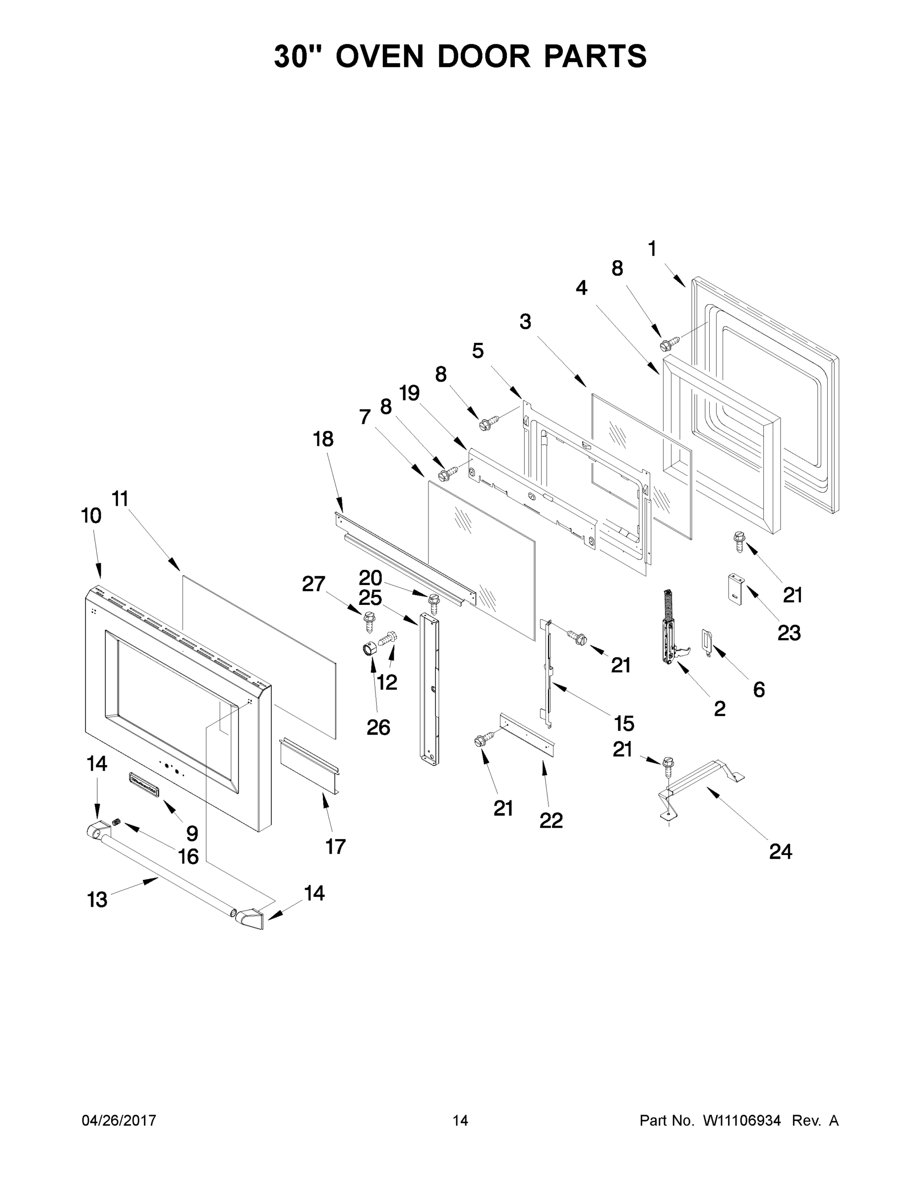 08 - 30" OVEN DOOR PARTS
