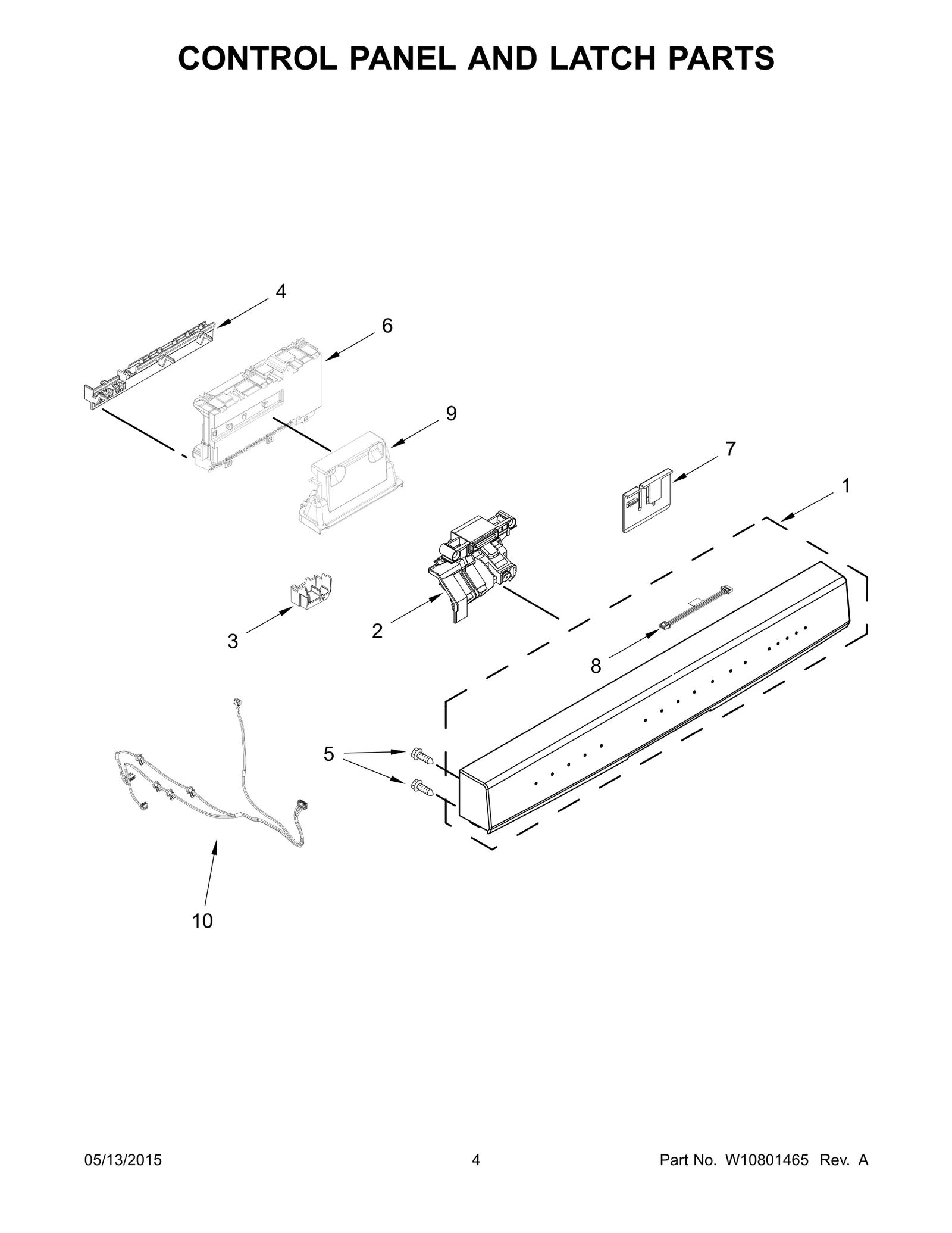 CONTROL PANEL AND LATCH PARTS