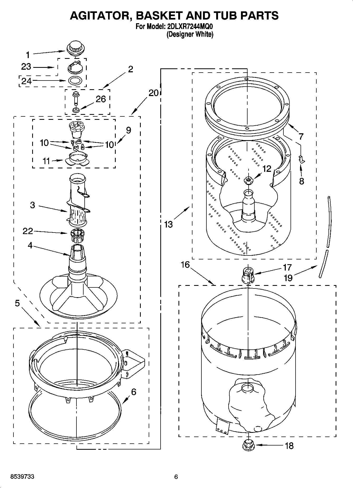 03 - AGITATOR, BASKET AND TUB PARTS