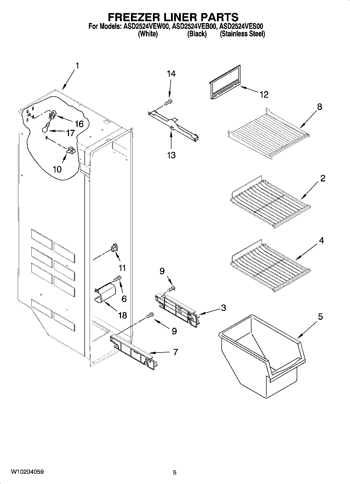 04 - FREEZER LINER PARTS