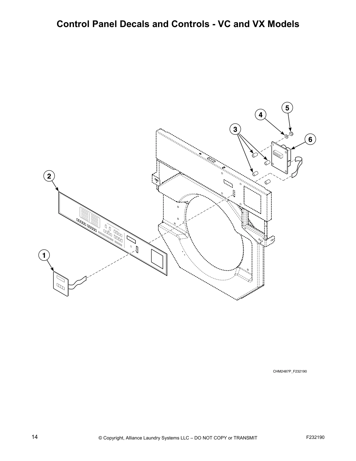 Control Panel Decals and Controls - VC and VX Models