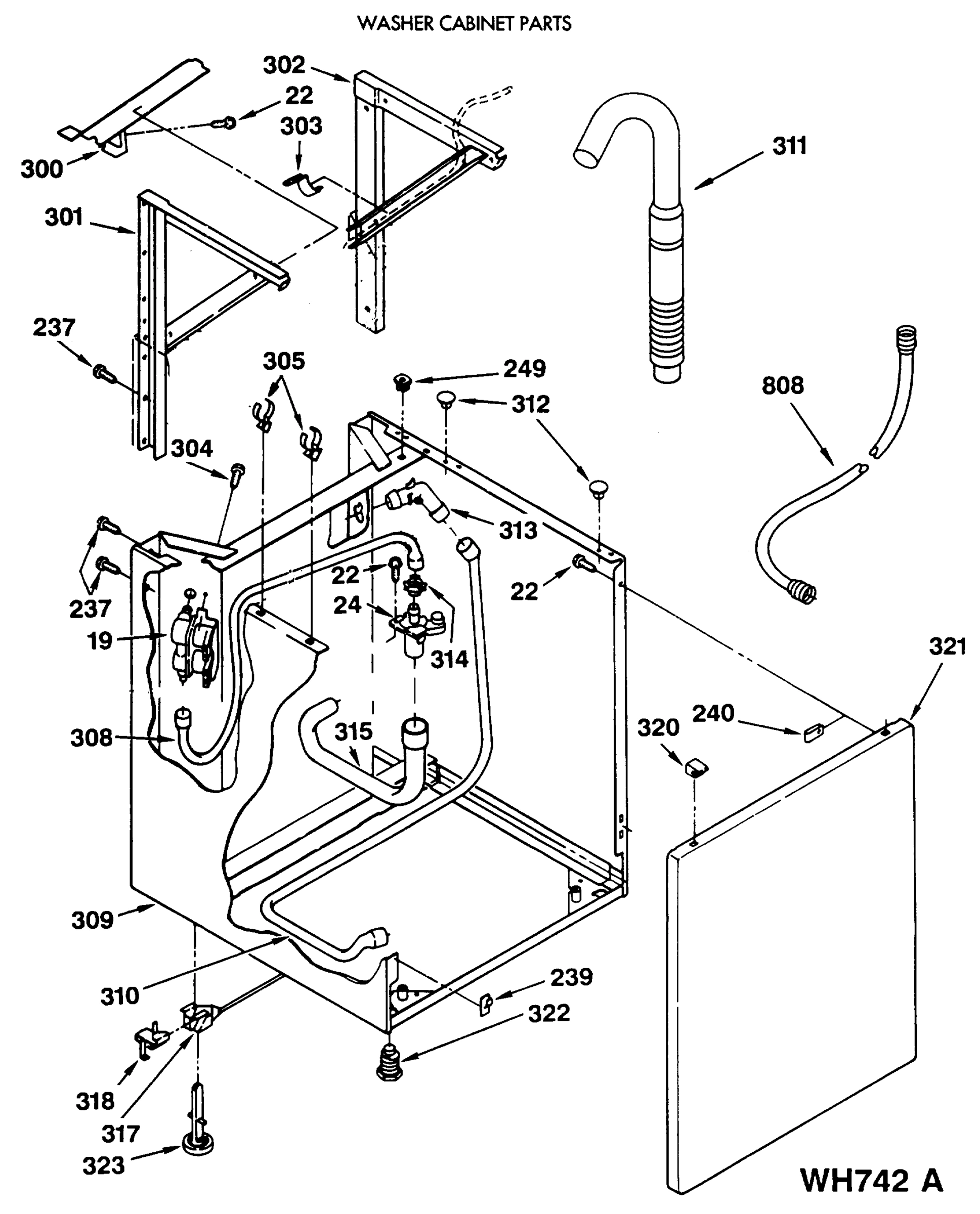 WASHER CABINET PARTS