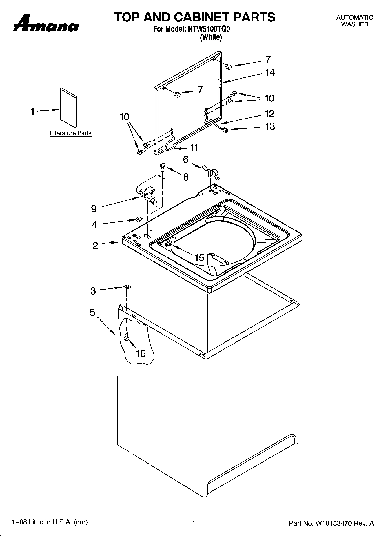 01 - TOP AND CABINET PARTS