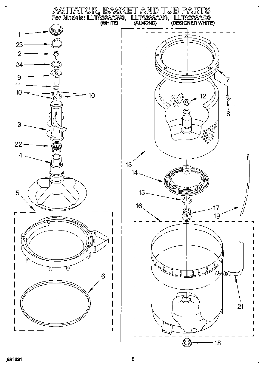 03 - AGITATOR, BASKET AND TUB