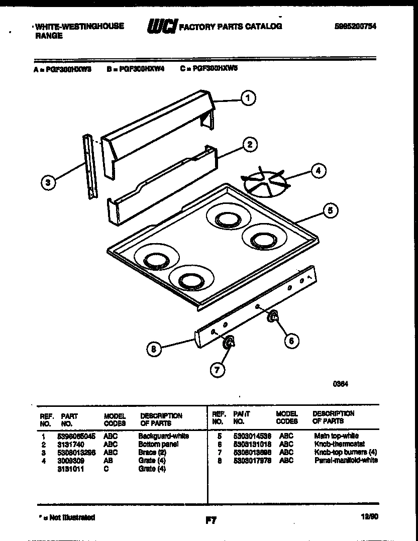 02 - BACKGUARD AND COOKTOP PARTS