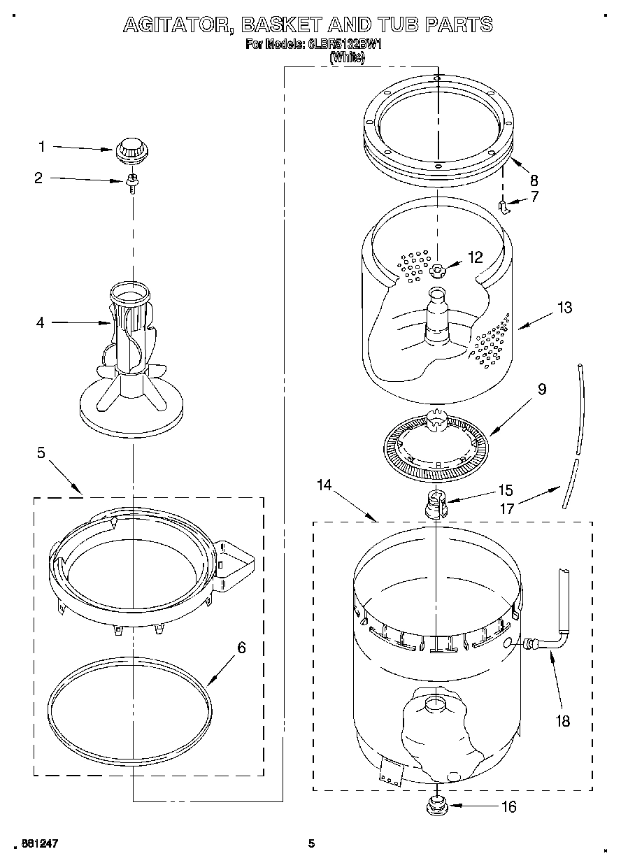 04 - AGITATOR, BASKET AND TUB