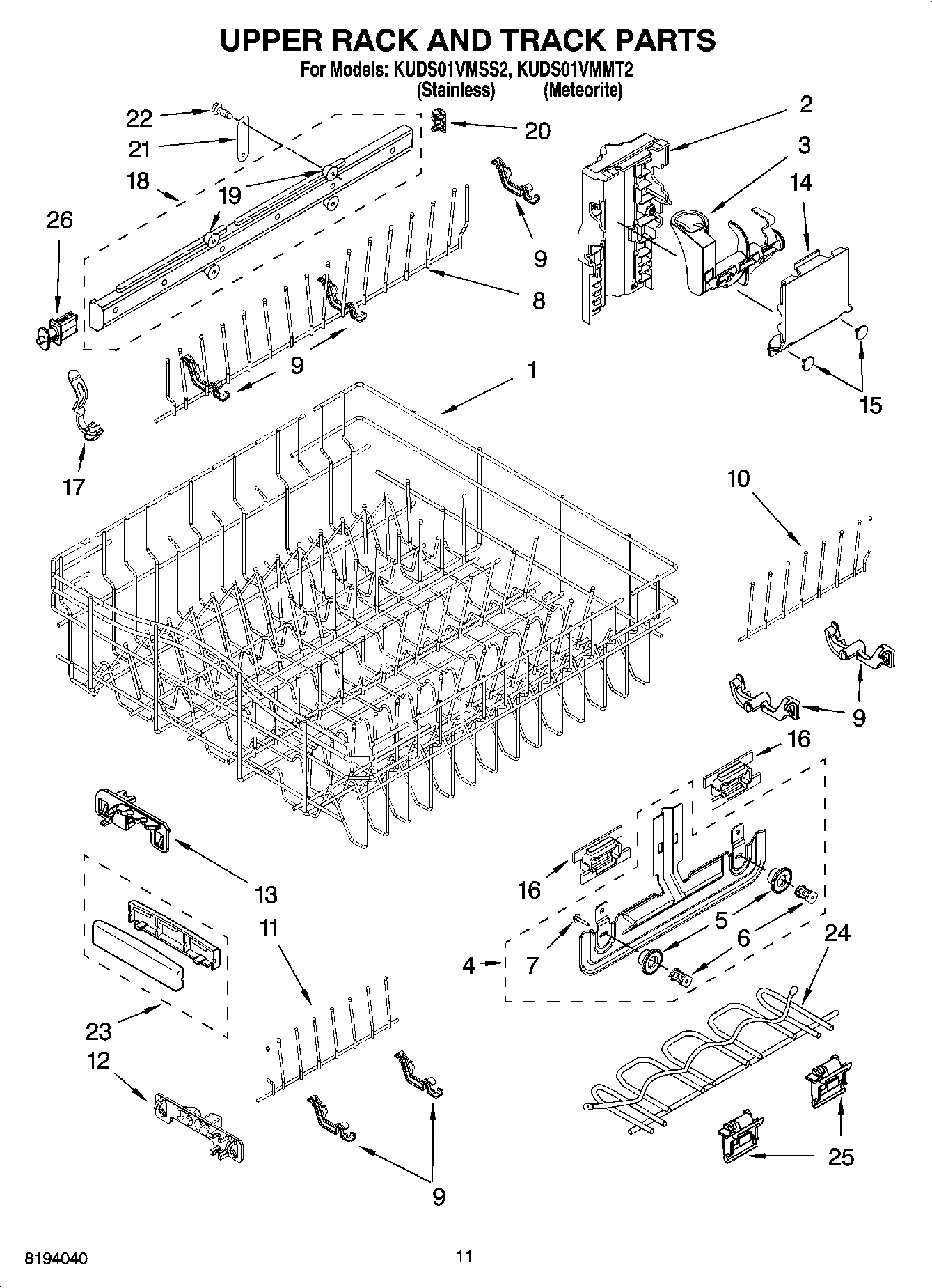 09 - UPPER RACK AND TRACK PARTS