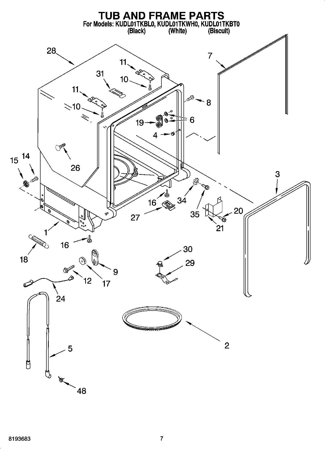 07 - TUB AND FRAME PARTS