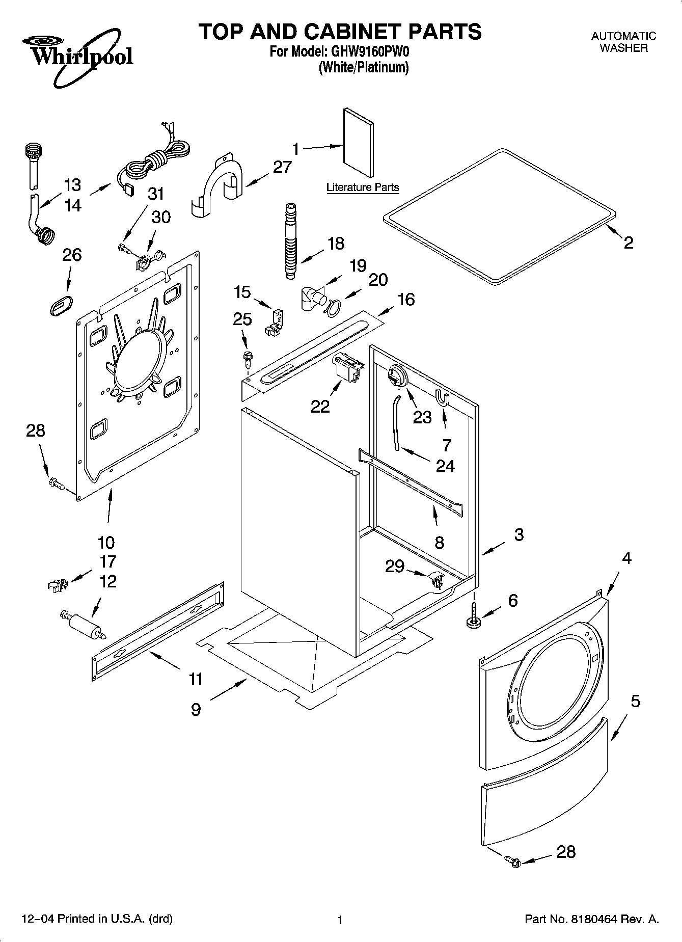 01 - TOP AND CABINET PARTS